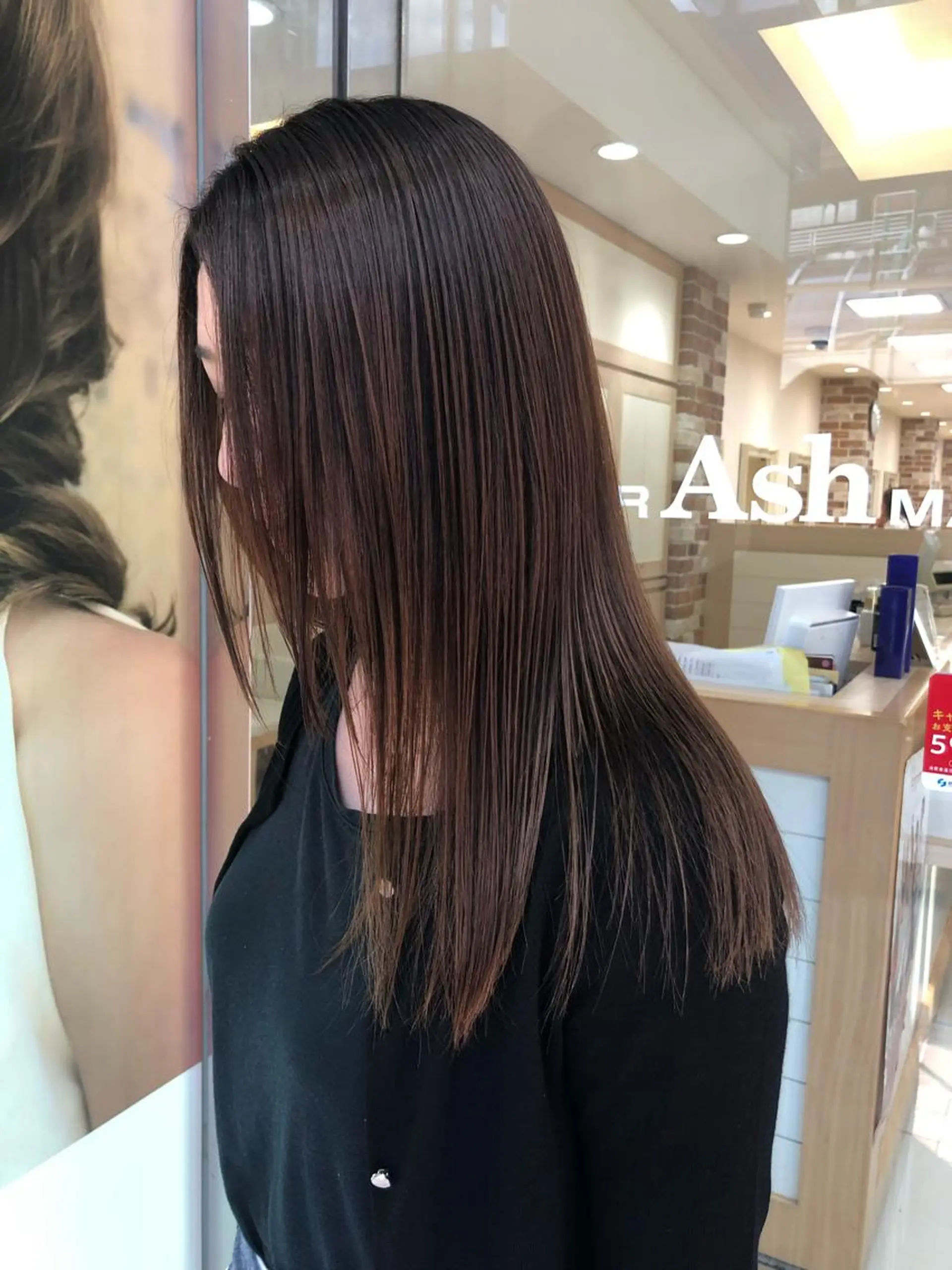 ロング パーマ 髪質改善 縮毛矯正 丸みショートボブ/ タッセルボブ 吉野のヘアスタイル
