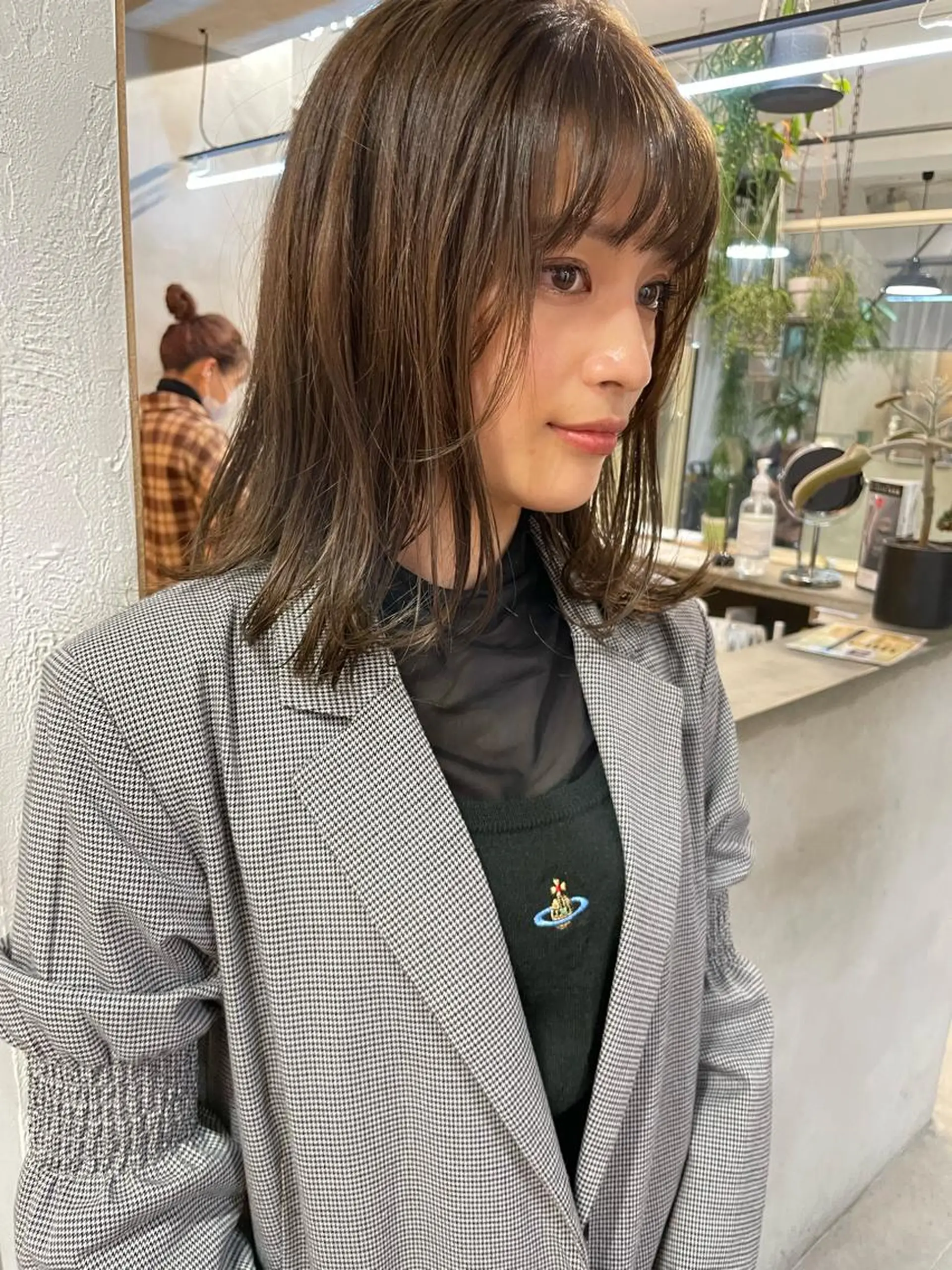 セミロング 小顔レイヤー×コンパ クトボブ/林隆平のヘアスタイル