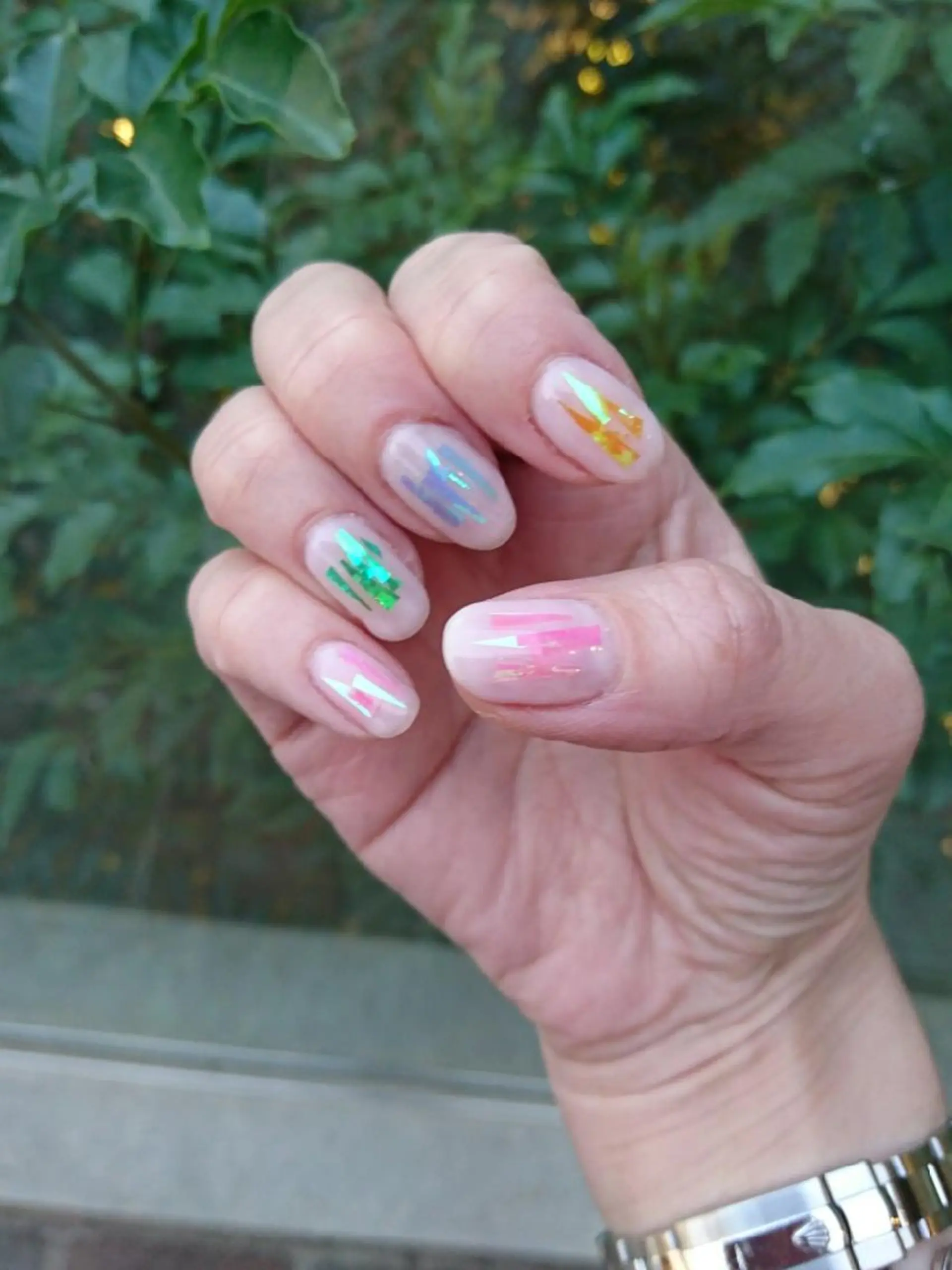 ネイル オーロラネイル ピンク みー shakushiroのネイルデザイン