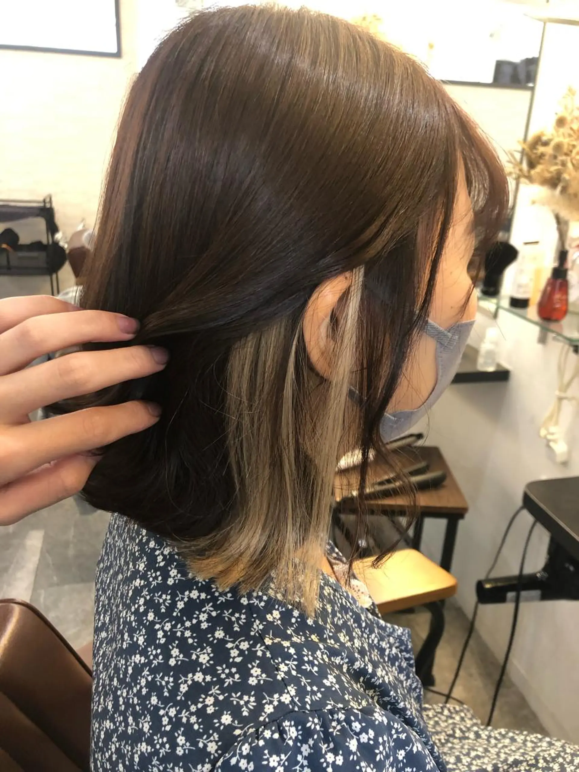 ショート カラー ベージュカラー インナーカラー エクステ tokute 中野真咲🐺のヘアスタイル