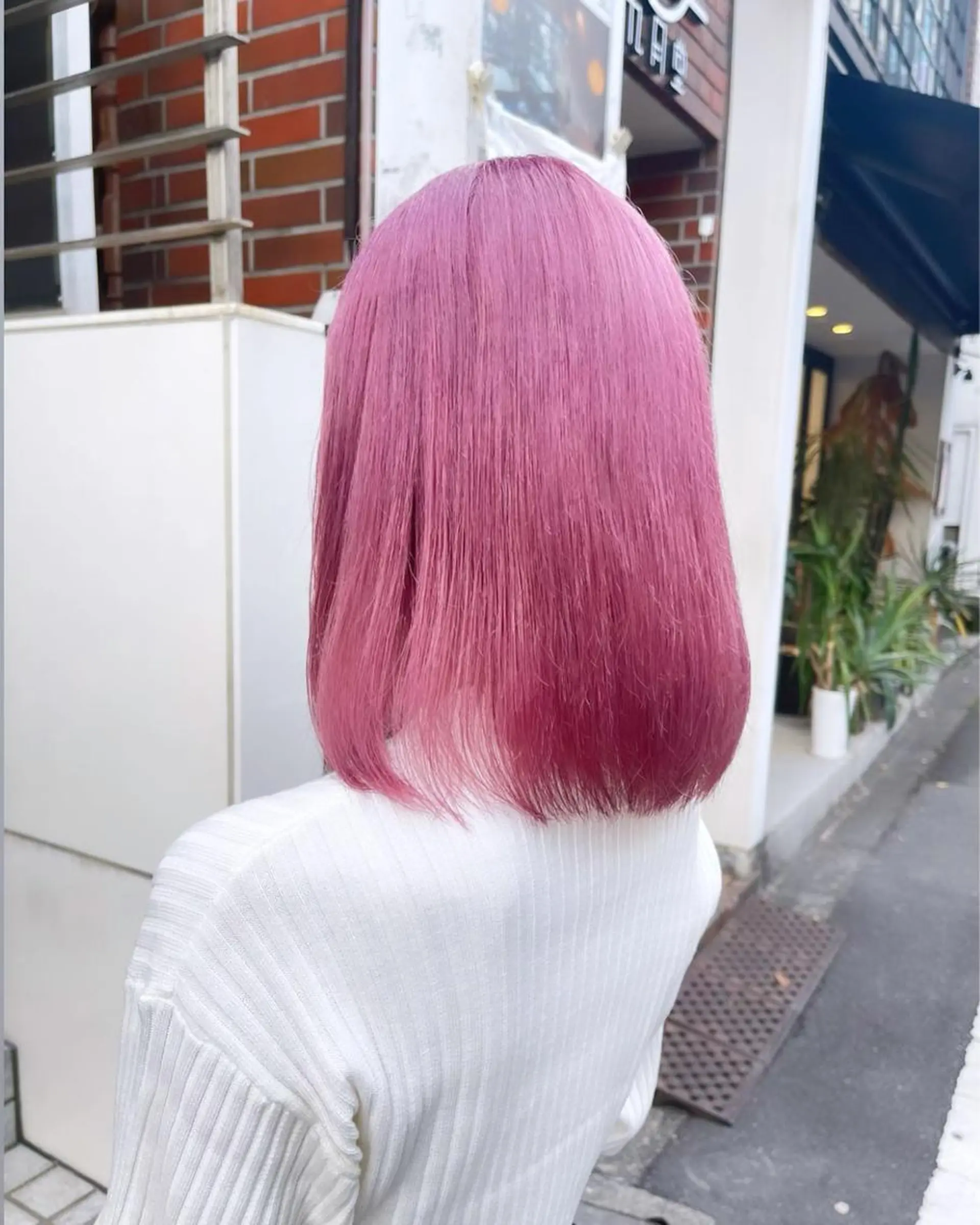 ミディアム カラー ピンクカラー ヘアカラー トリートメント 渋谷ケアブリーチ Suuのヘアスタイル