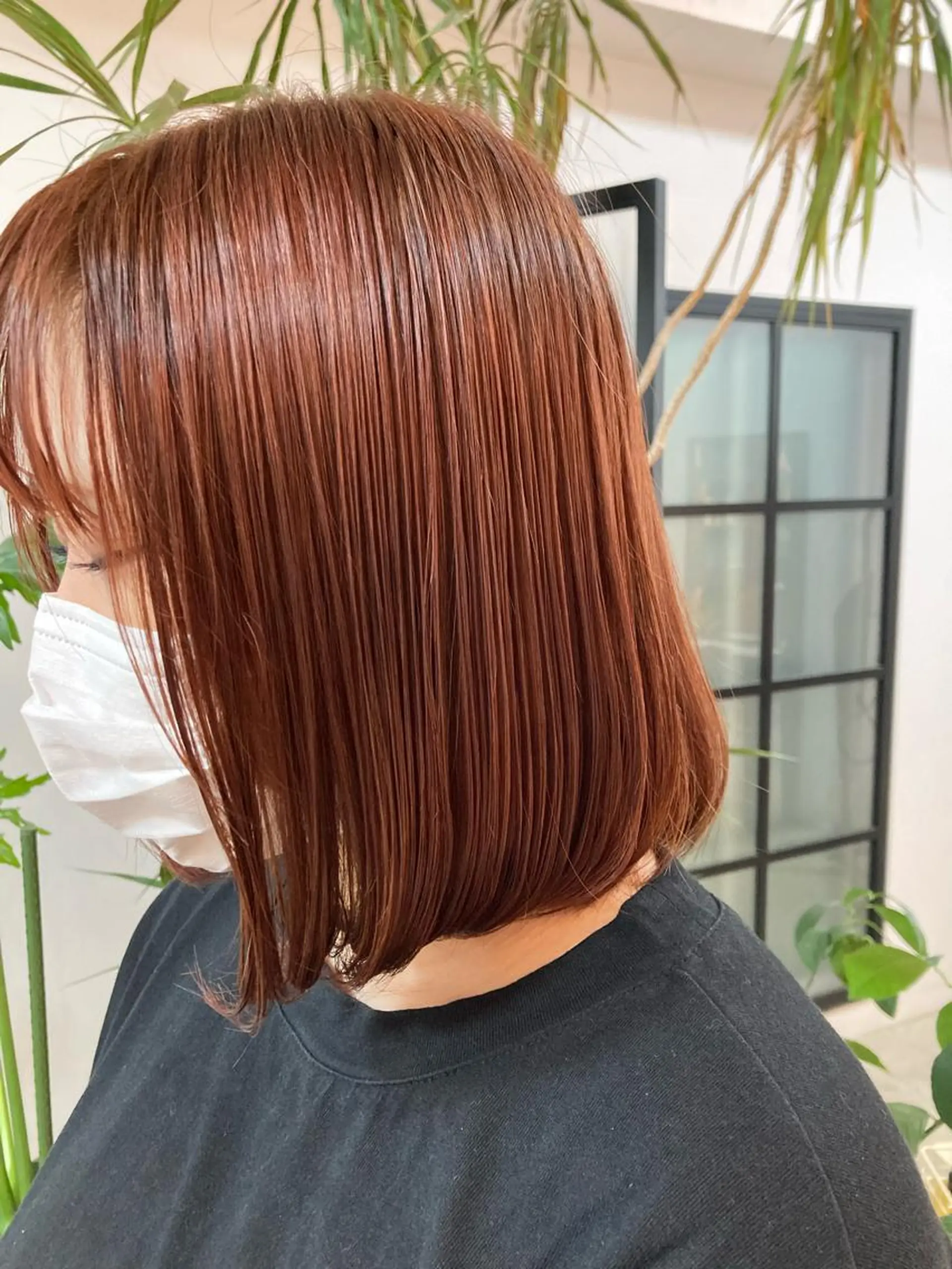 ミディアム カラー ブリーチ ブラウンカラー オレンジ オレンジブラウン 阪口 依美奈のヘアスタイル