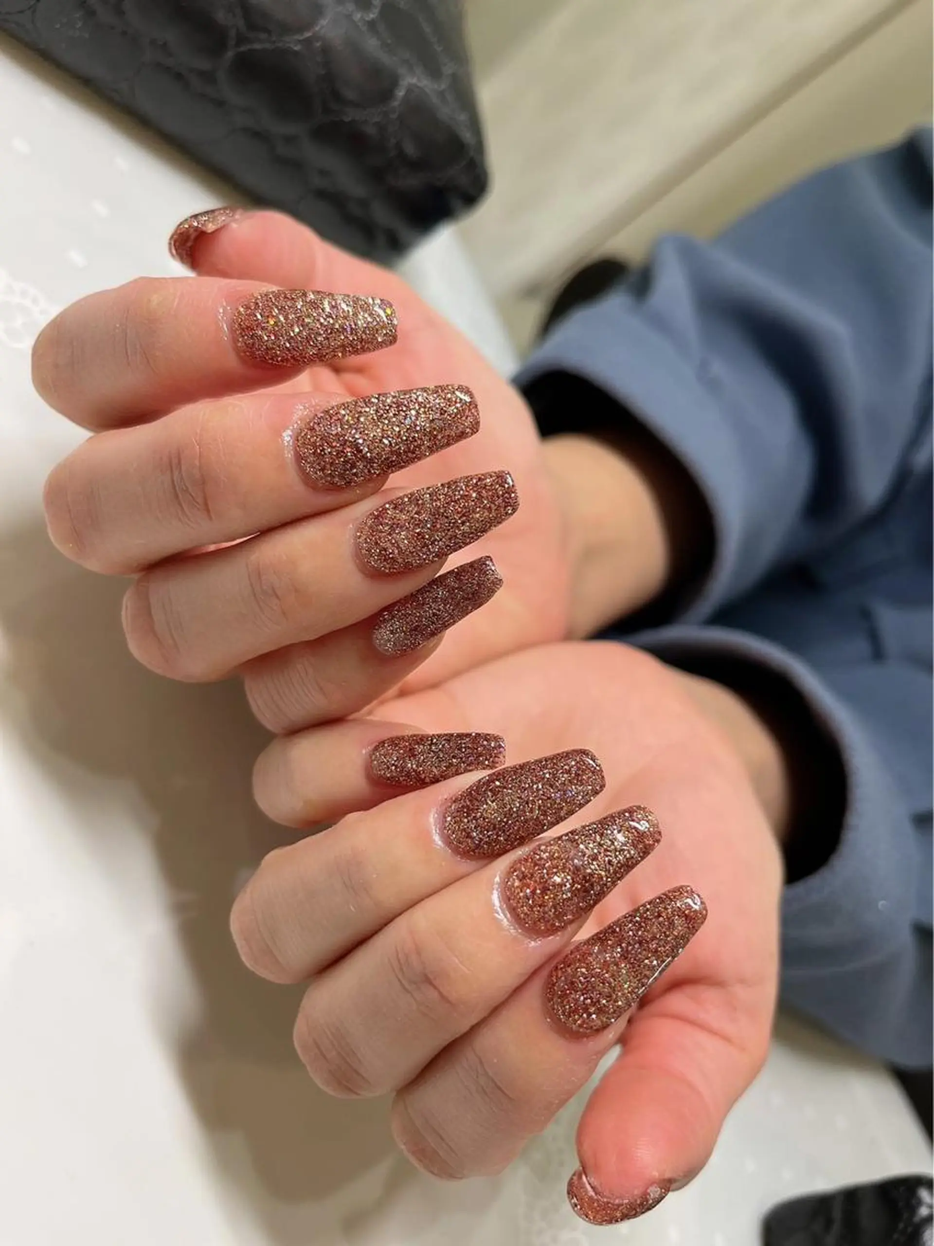 ミディアム ネイル アートネイル ラメ(グリッター) ラメグラデーション ワンカラーネイル 《LB》ラブリエ Nail&eyeのマツエク・マツパデザイン