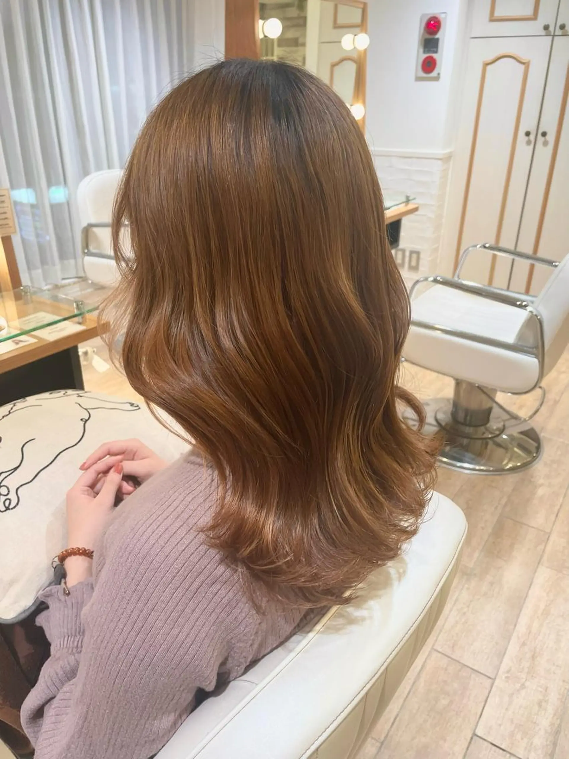 セミロング カラー ヘアアレンジ ヘアカラー トリートメント ハイトーンピンク🍑 ブリーチ🍑RINAのヘアスタイル