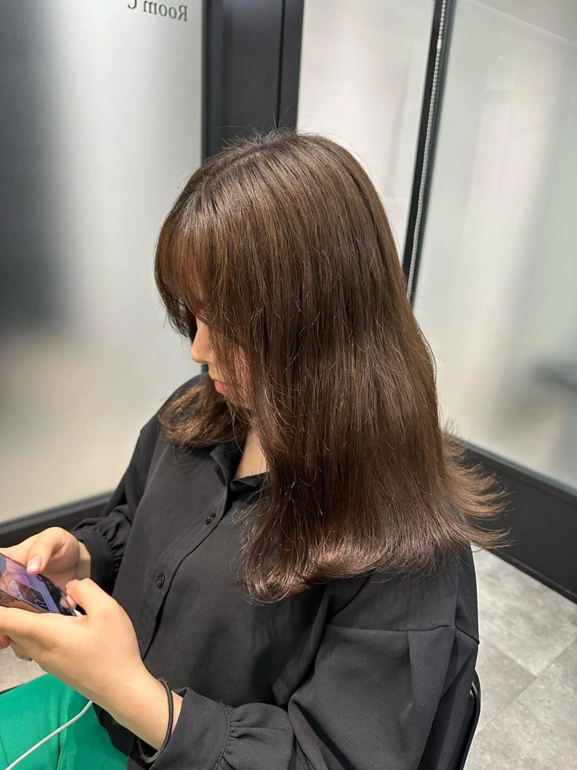 セミロング カラー ヘアアレンジ 縮毛矯正/髪質改善/ ブリーチ毛/木元渓太のヘアスタイル