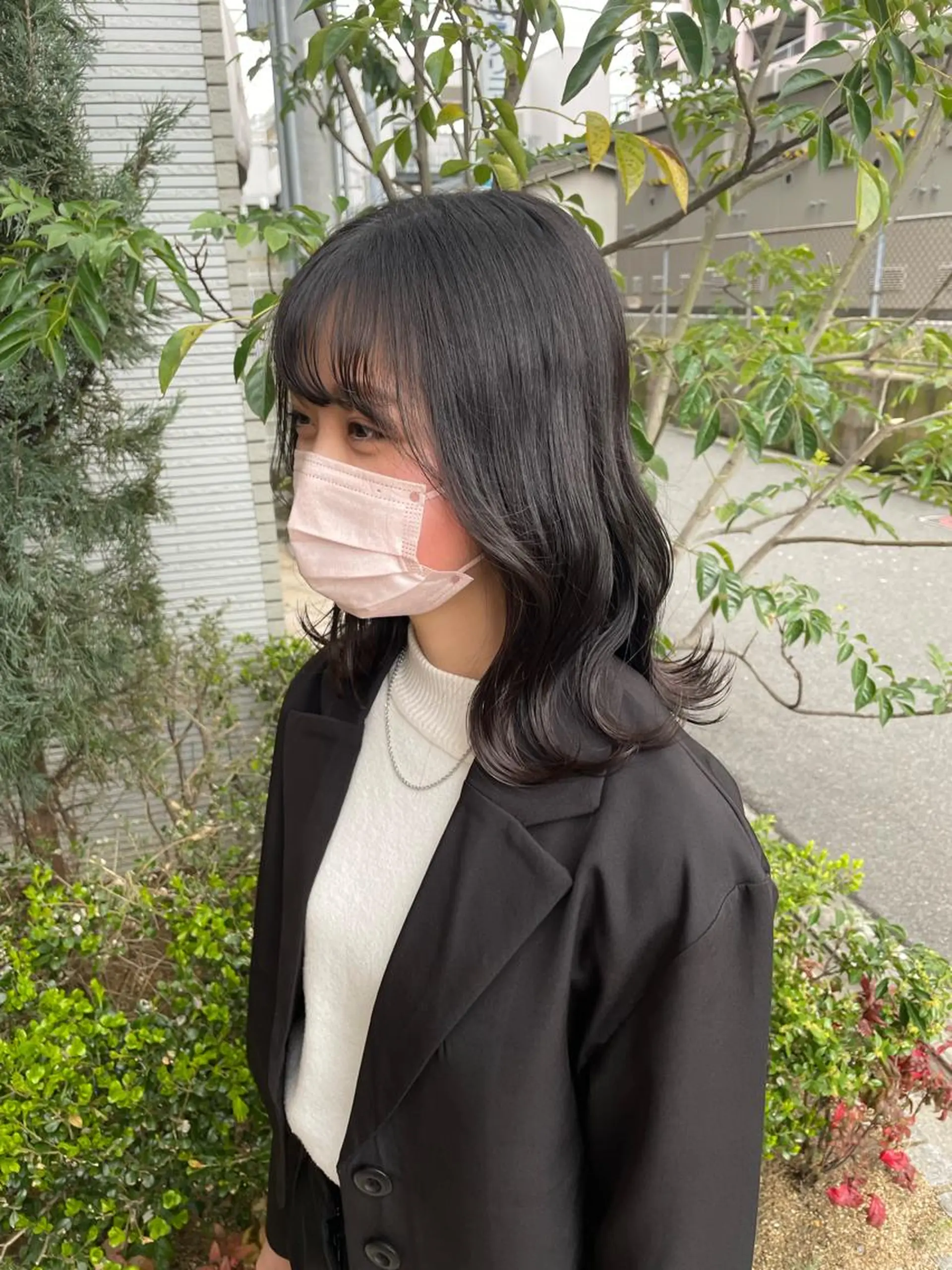 ミディアム アッシュ 亀川蓮 Agu hairのヘアスタイル