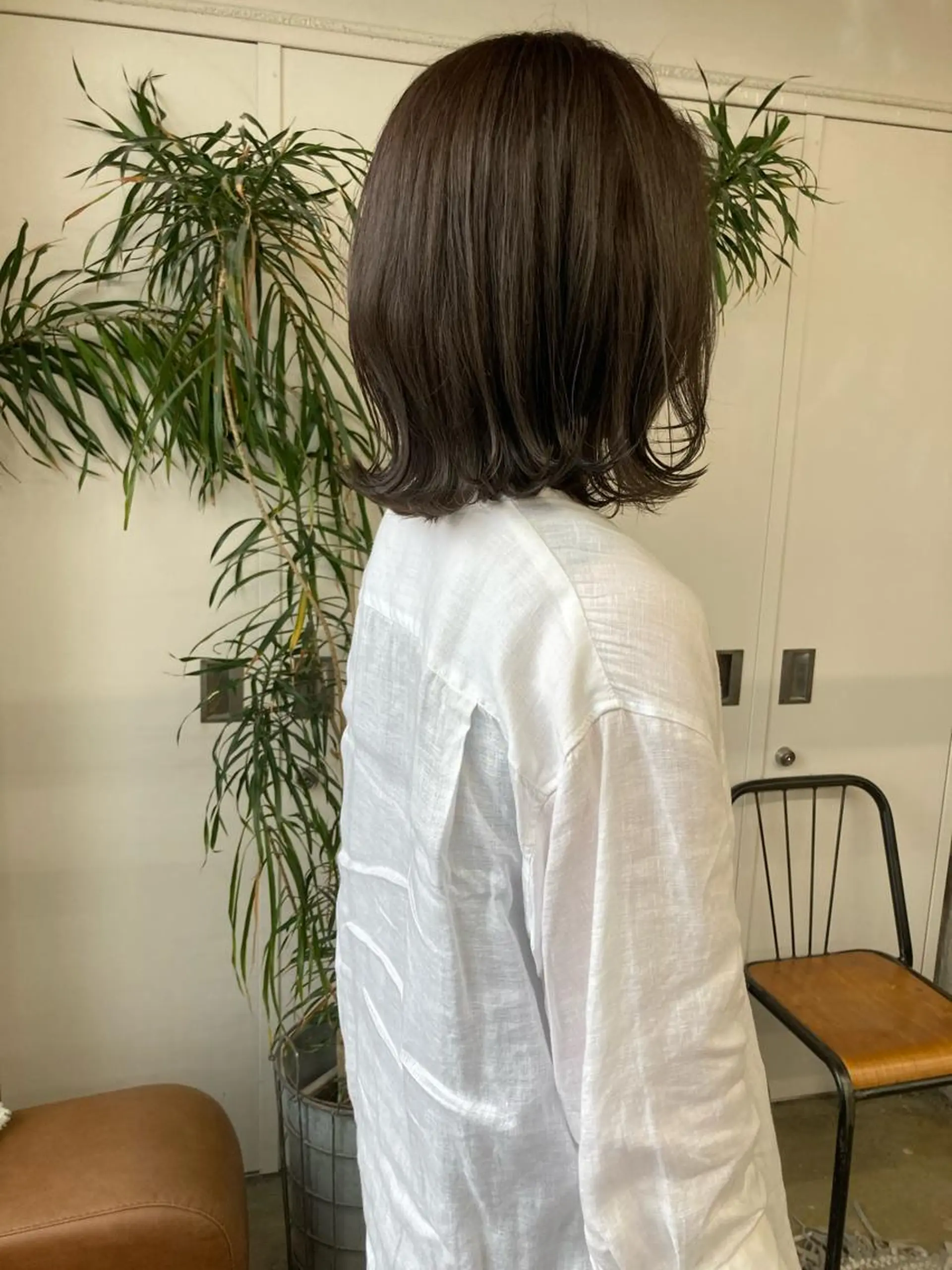 ミディアム カラー ベージュカラー オリーブベージュ 小木曽智美 /ボブ/ショートのヘアスタイル