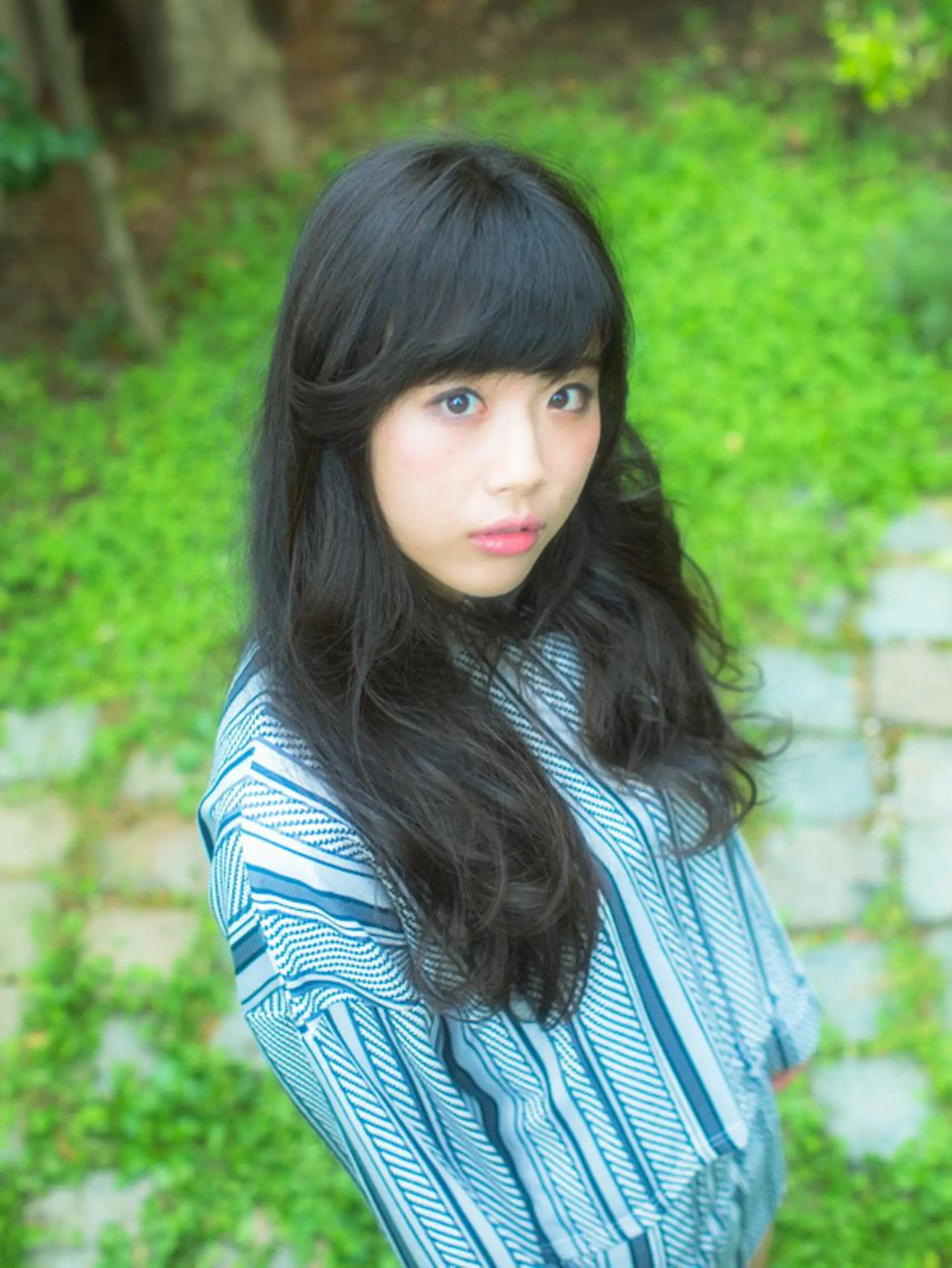 ロング アッシュ ロング ワイドバング ヘアカラー トリートメント 福島 浩司のヘアスタイル