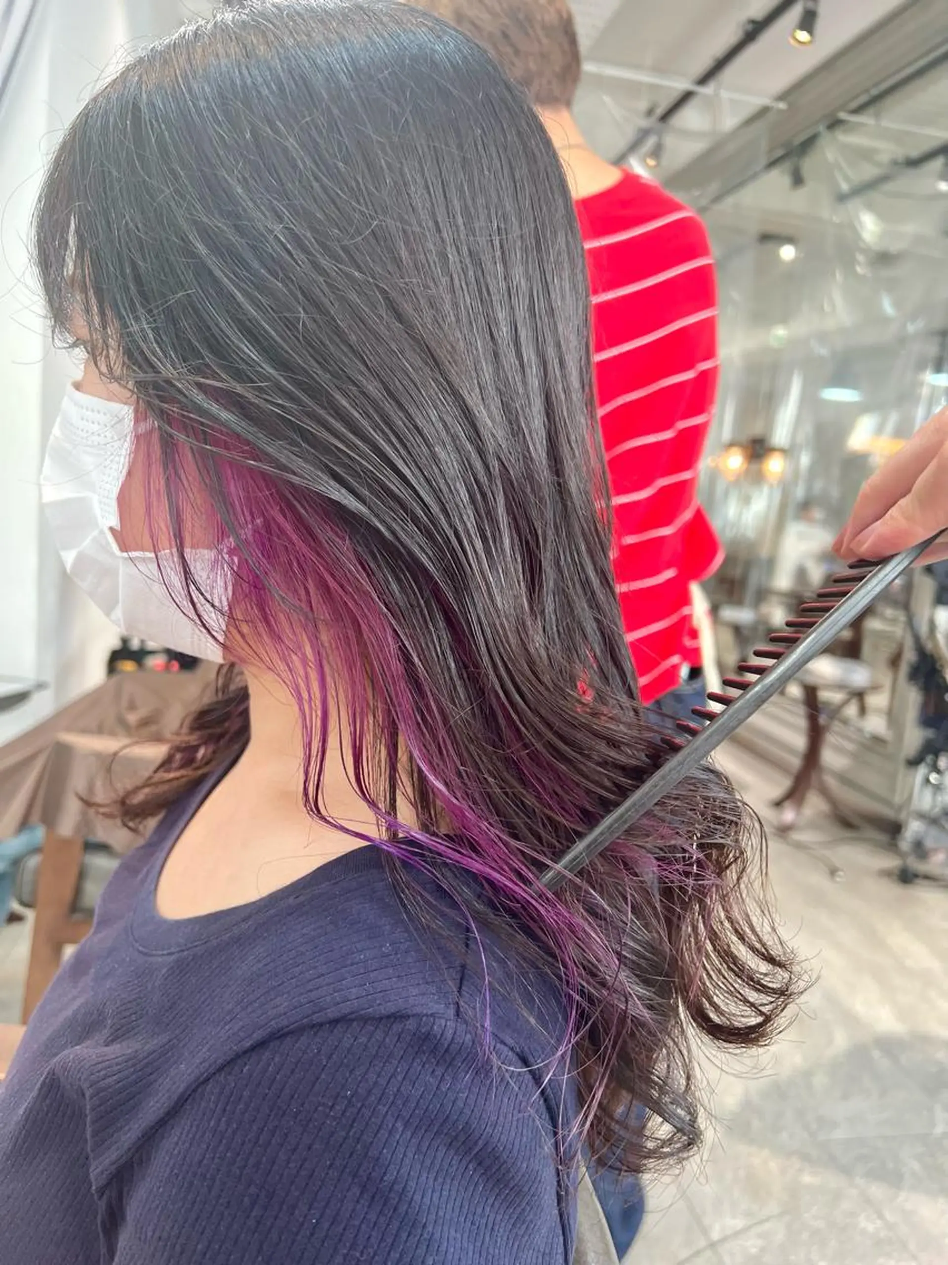 セミロング カラー ヘアアレンジ ネイル ヘアカラー トリートメント ヘッドスパ ヘアセット 🌈インナーカラー ‘ショウマ’🌈のヘアスタイル
