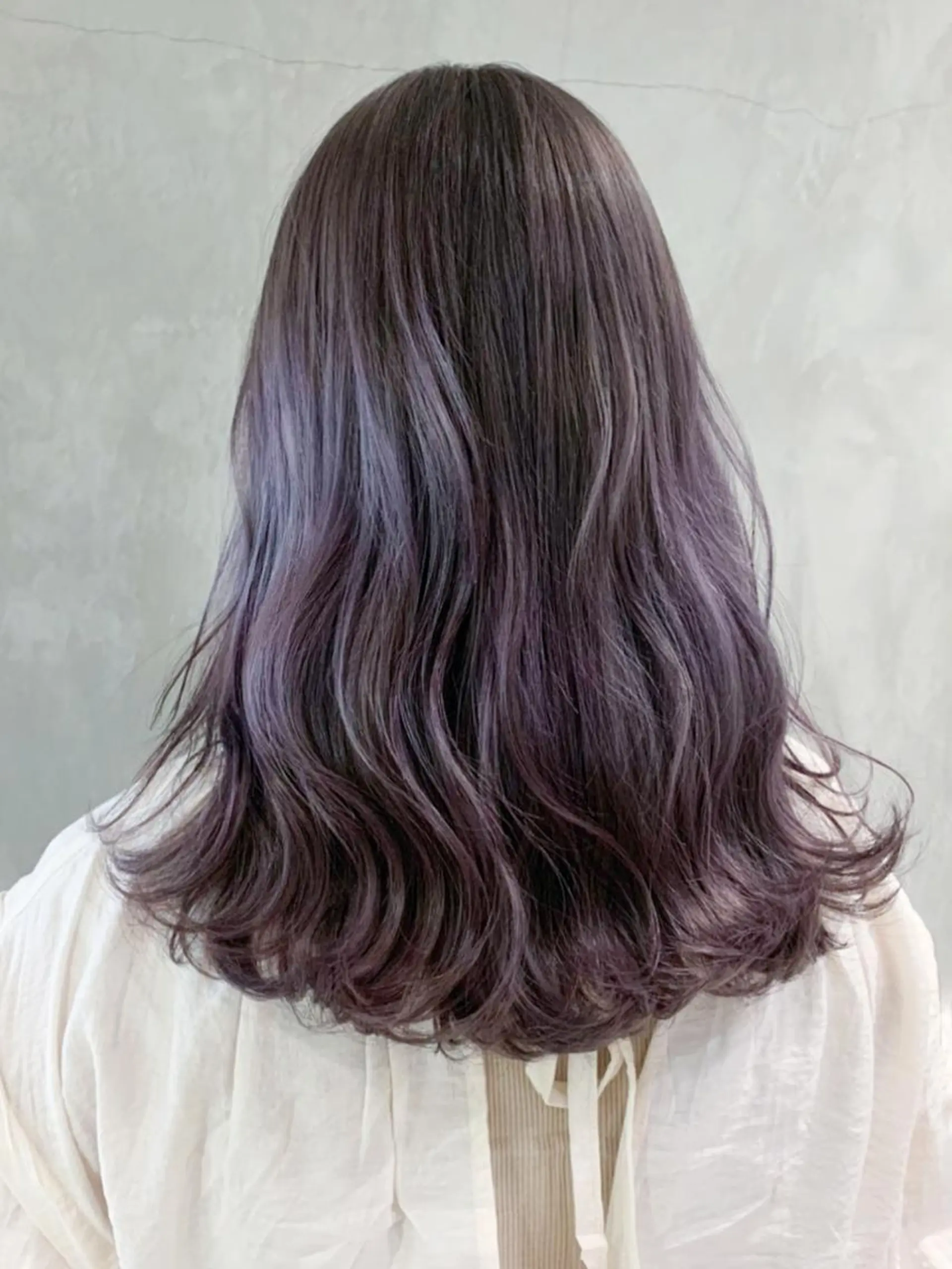 セミロング カラー パーマ ヘアアレンジ グレージュ パープルカラー パープルグレージュ ITbyALBUM 中野店のヘアスタイル