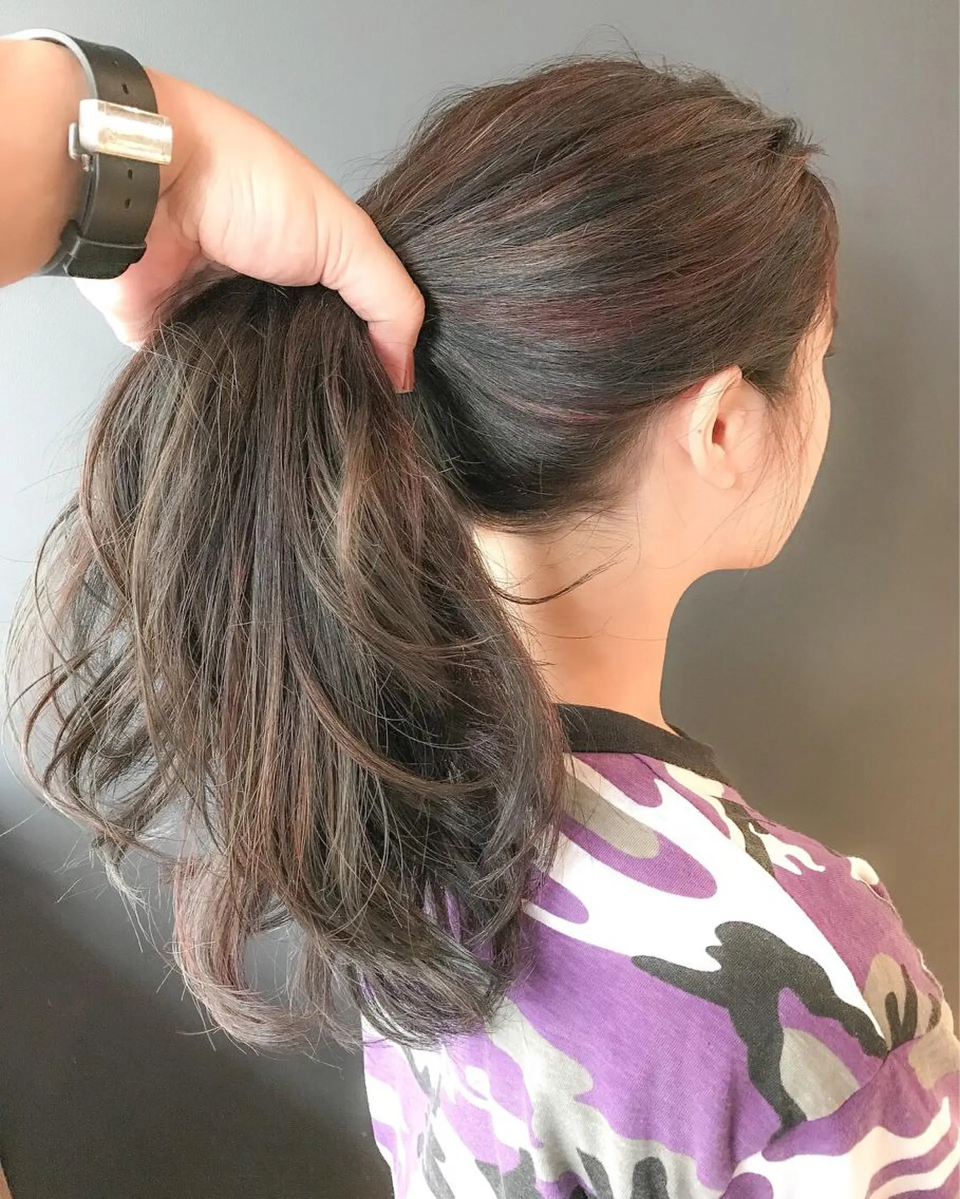 セミロング カラー アッシュ ハイライトカラー レッドカラー ハイライト ヘアカラー BOX mico.のヘアスタイル