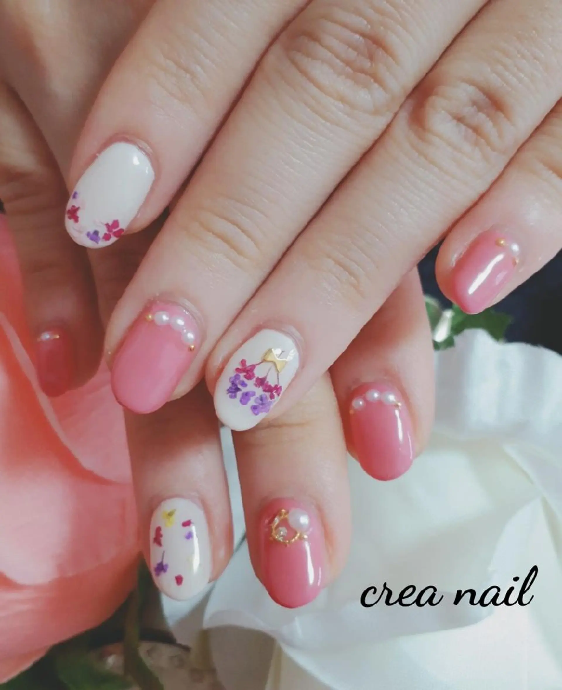 ネイル ピンク privateサロン creaのネイルデザイン
