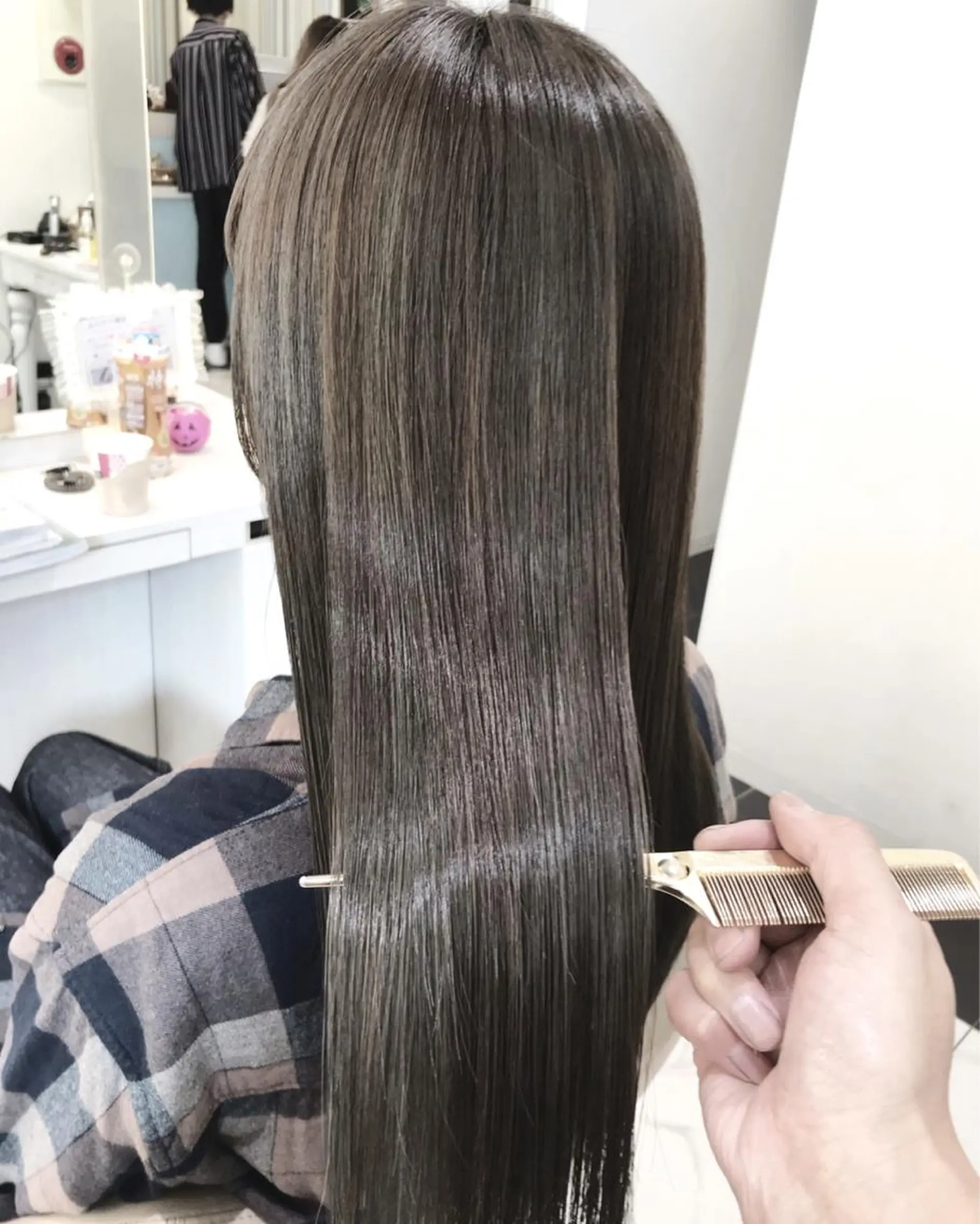 ロング カラー 透明感カラー イルミナカラー 山崎俊輔/髪質改善 /バレイヤージュのヘアスタイル