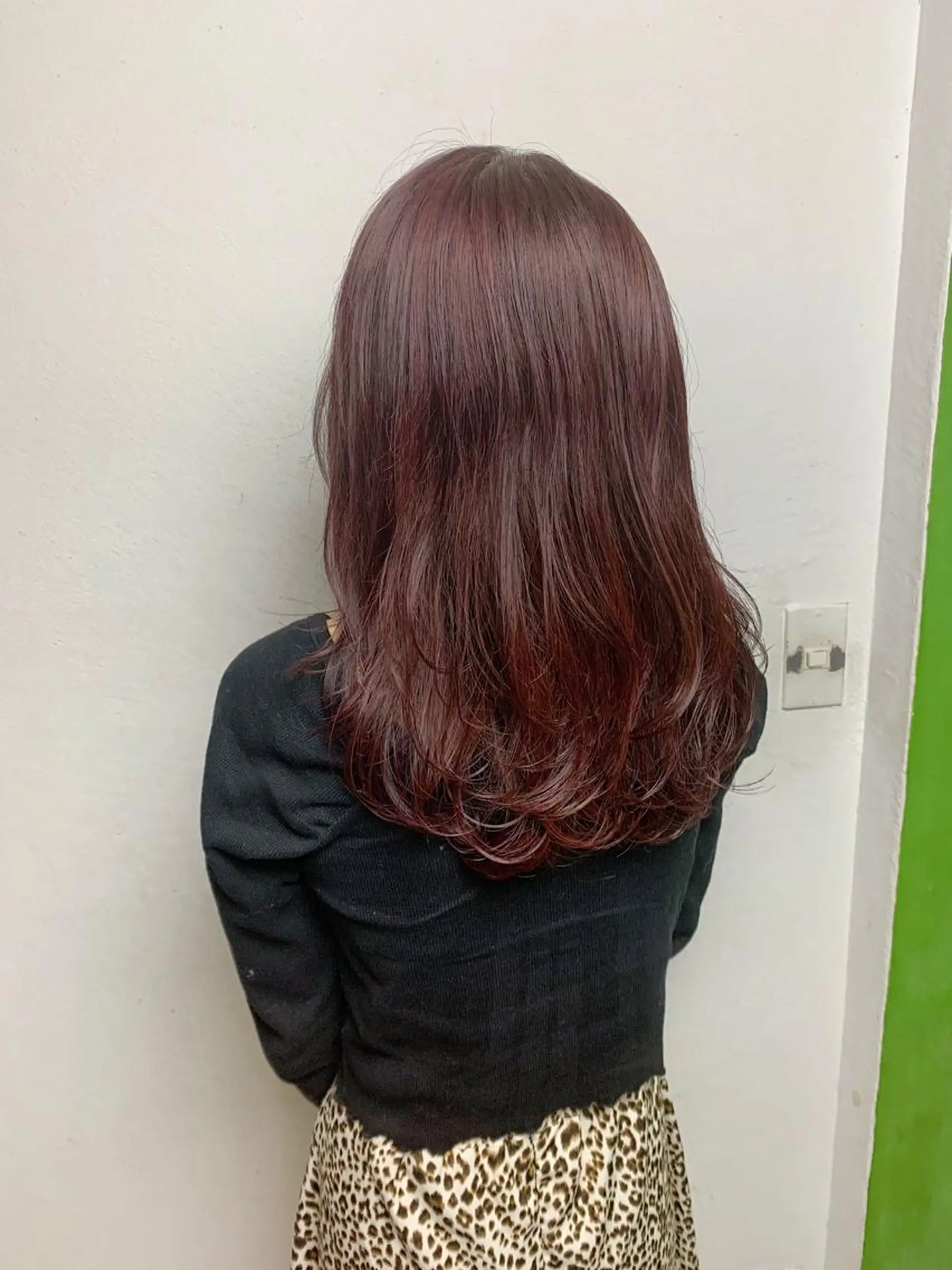 セミロング カラー ボルドーカラー ピンクカラー 岩田菜央 《武蔵小杉》のヘアスタイル