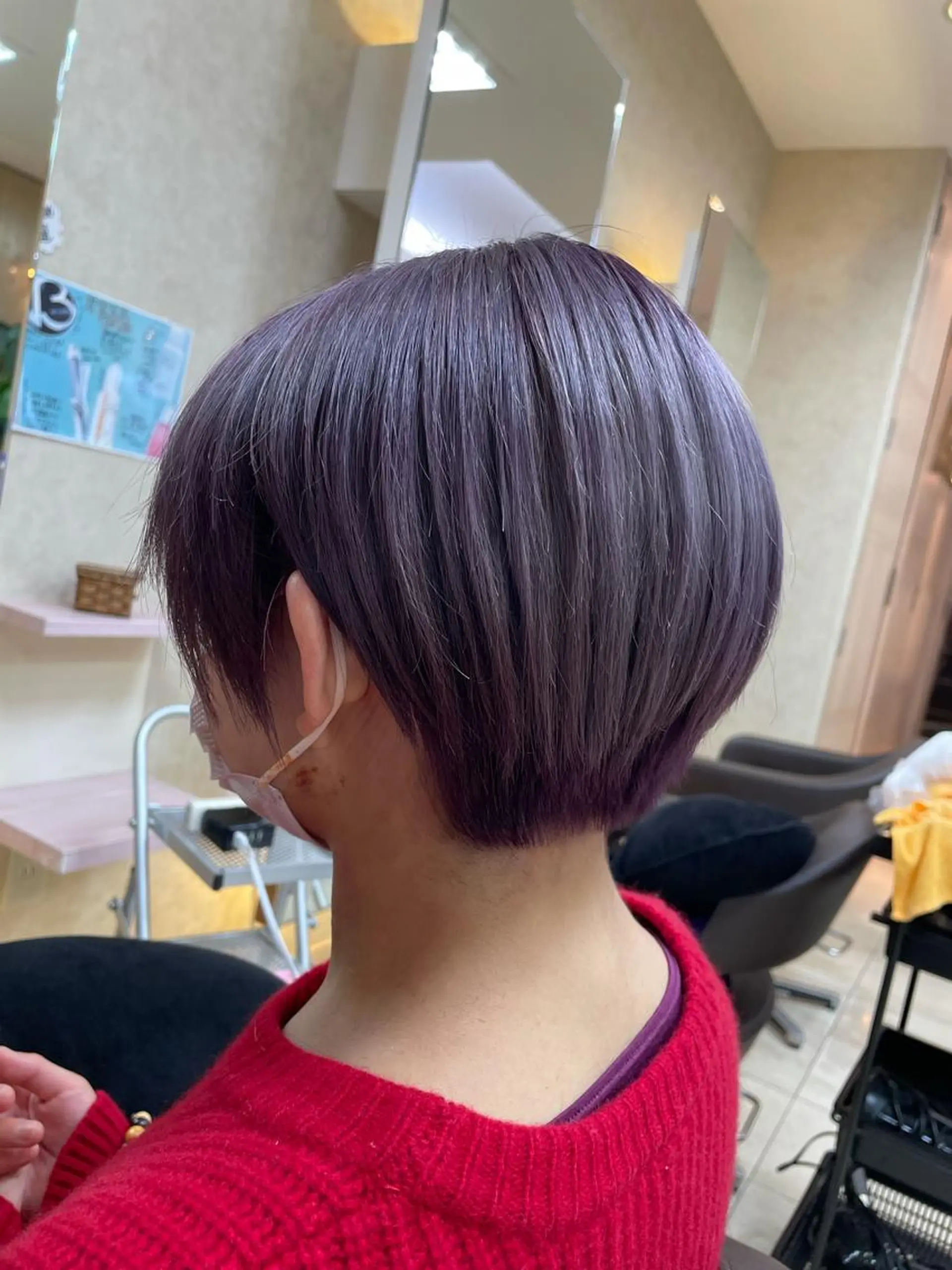 ショート 丸みショート パープルカラー ショートヘア N+所属・前田 菜奈子のヘアスタイル