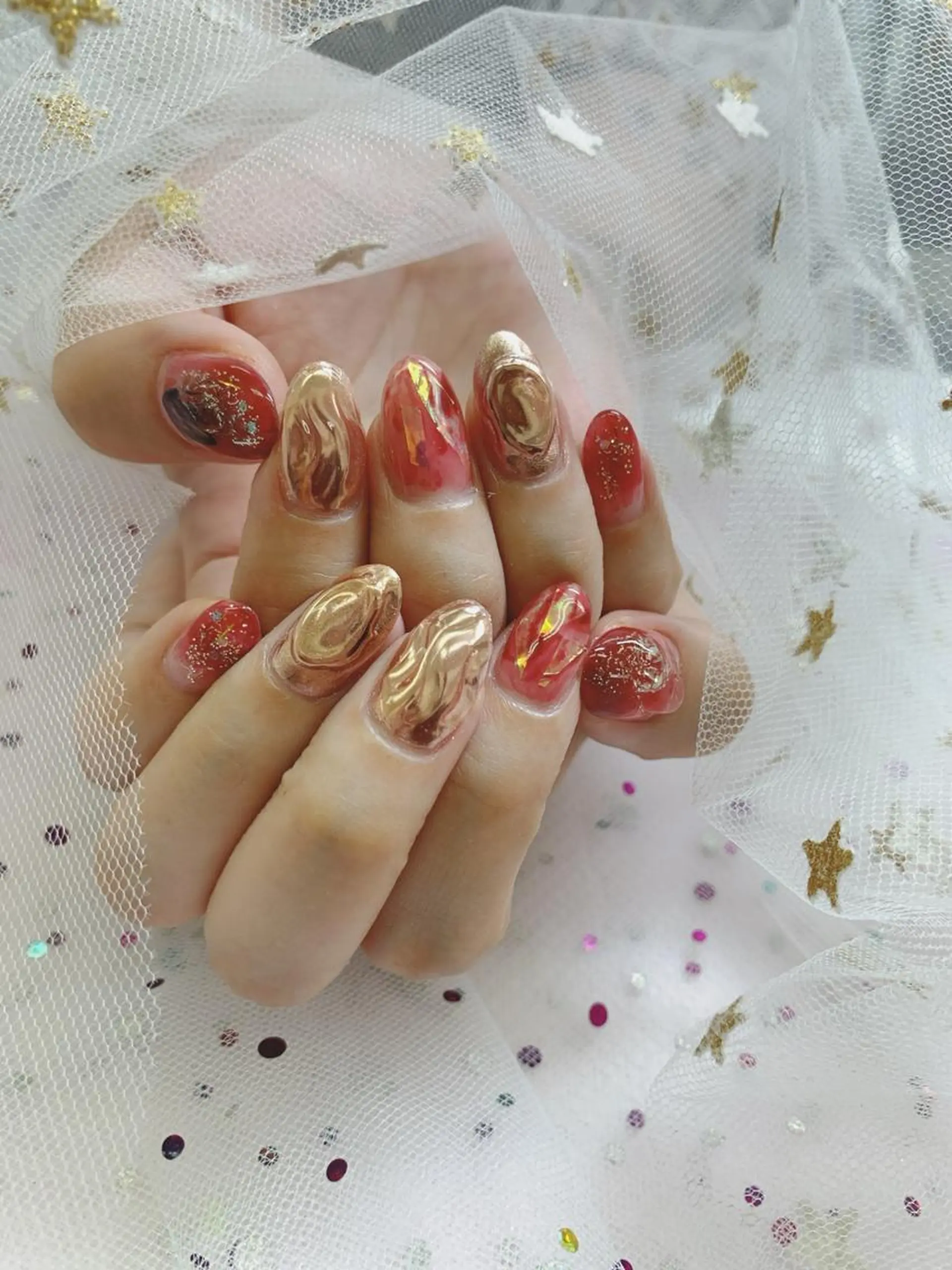 ネイル ハンドネイル 🦋ネイルサロン ブラン🌈ゆりのネイルデザイン