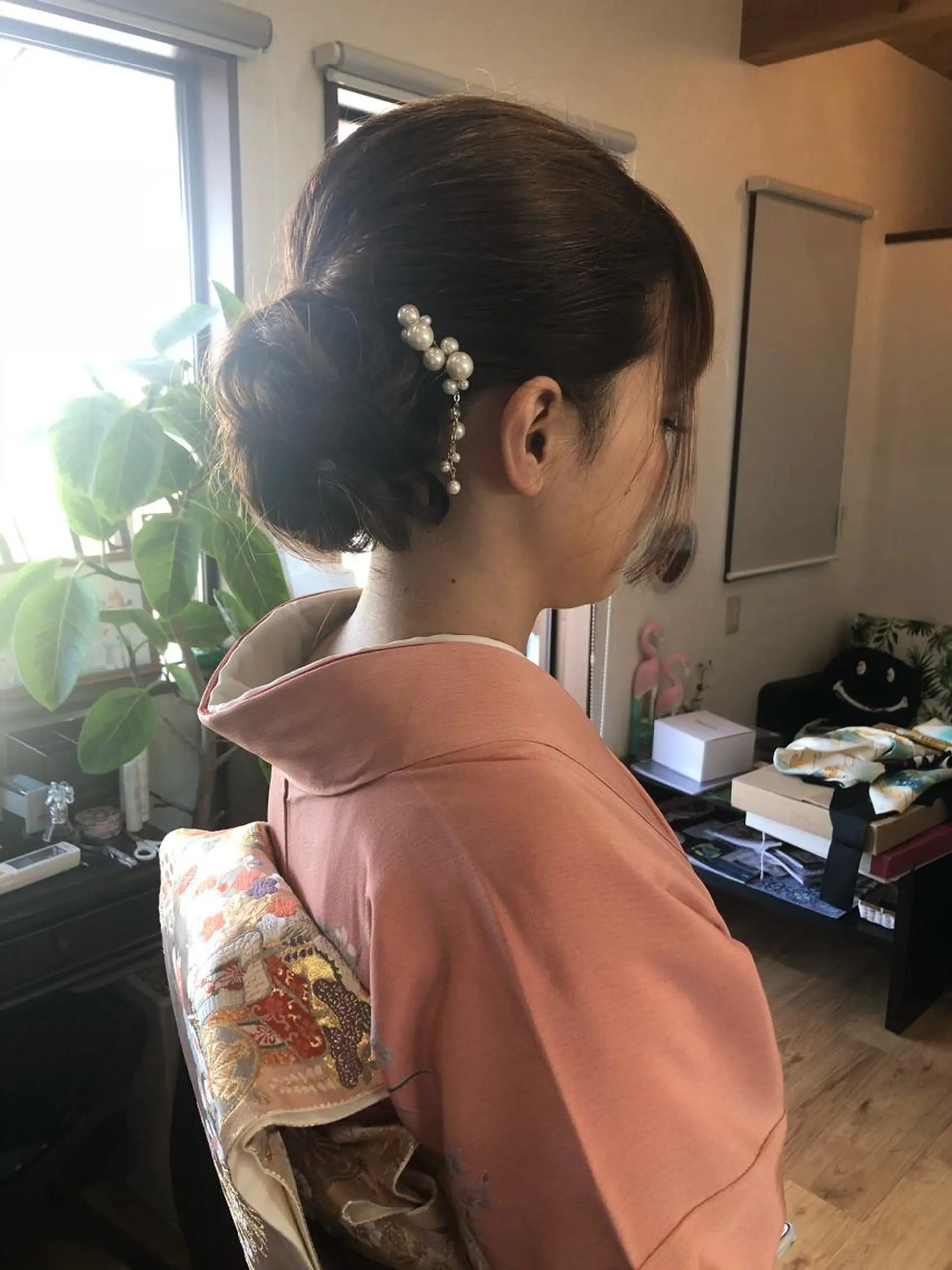 ミディアム ヘアアレンジ 髪飾り 田中 佐枝子のヘアスタイル