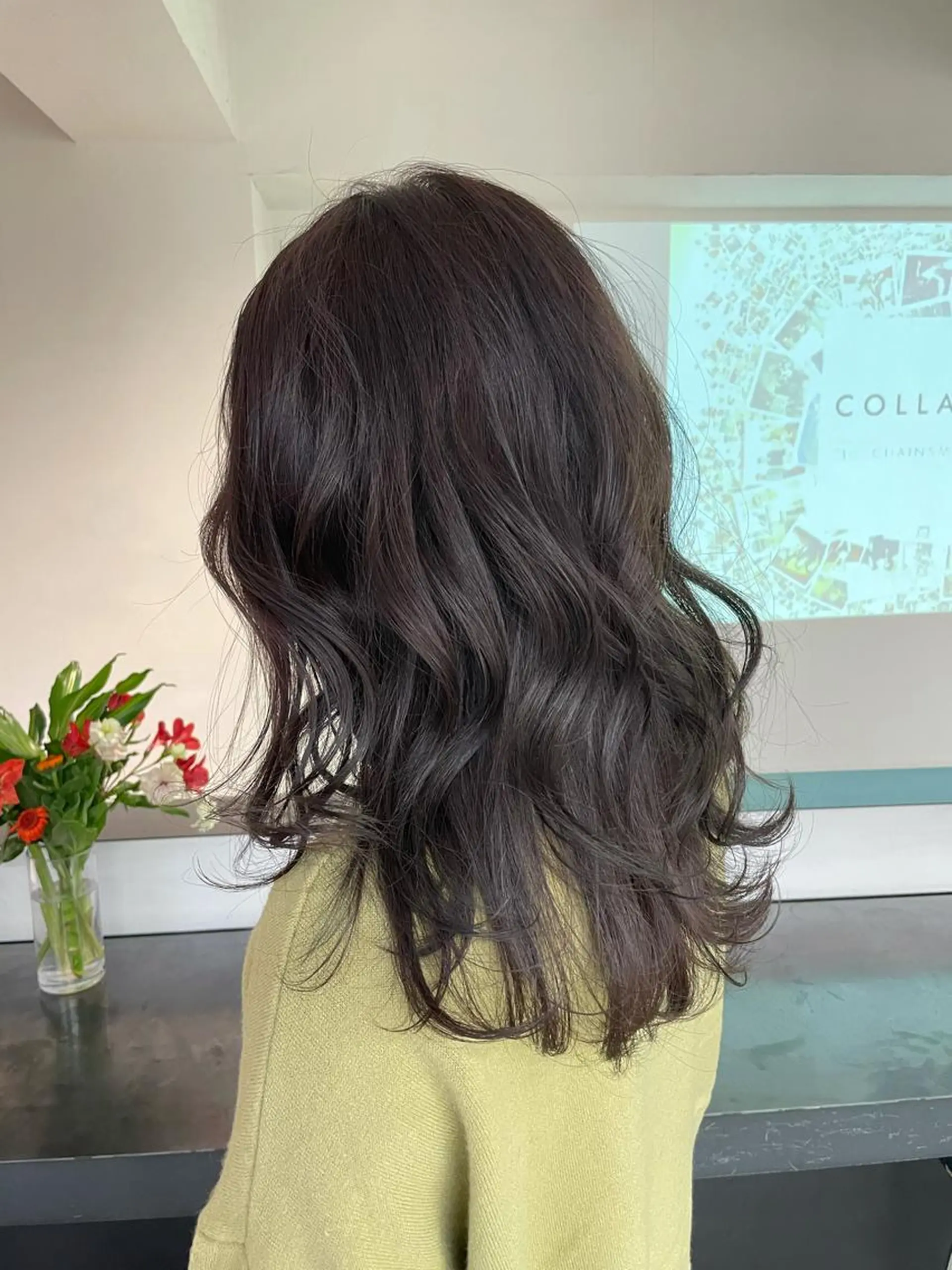 セミロング カラー ブリーチ ケアブリーチ 透明感カラー ブリーチなしカラー オレンジ レイヤーカット💖 Kaedeのヘアスタイル