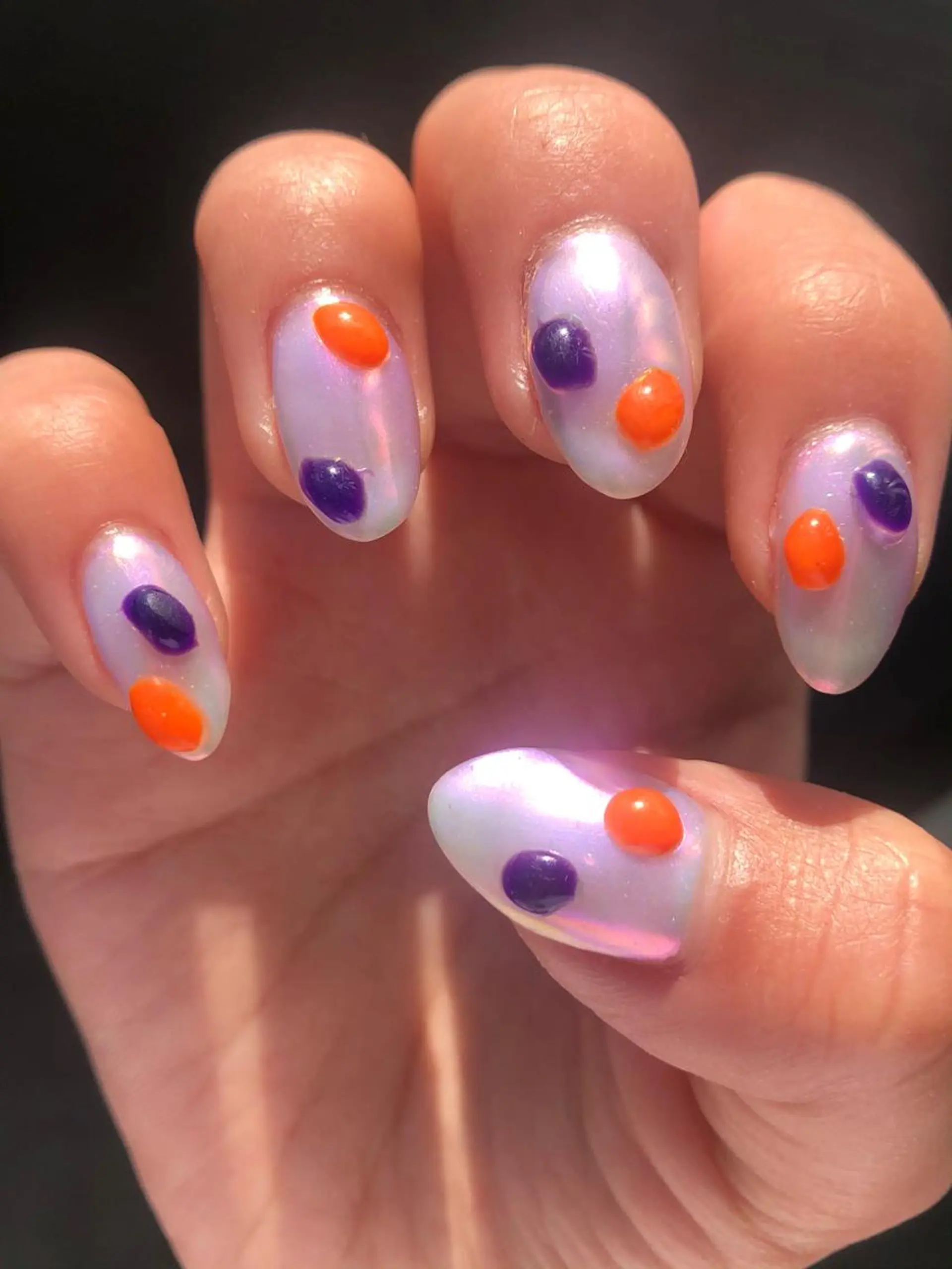 ネイル オーロラネイル ぷっくりネイル いちじゅう あおいのネイルデザイン