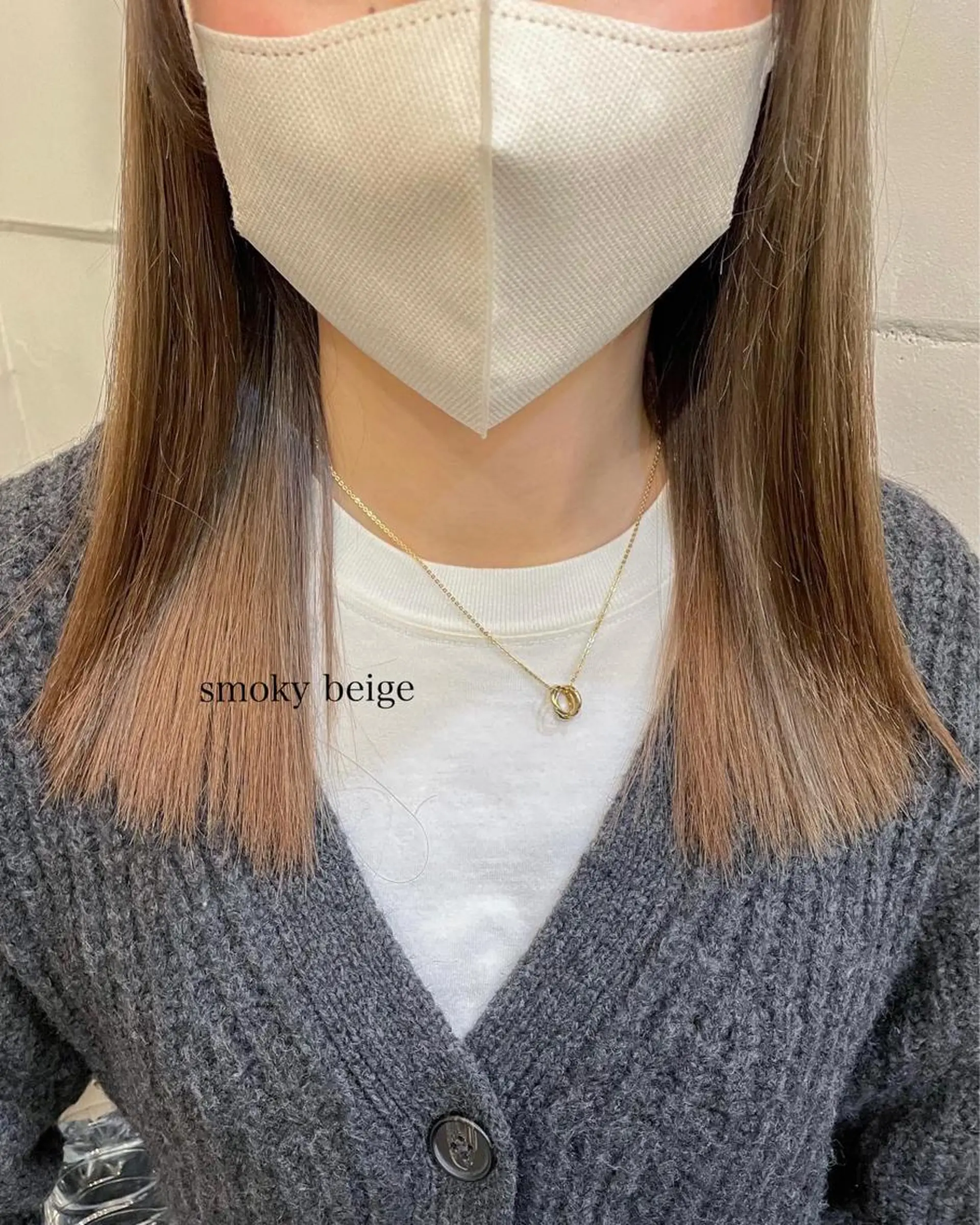 ミディアム カラー ブリーチ カット ヘアカラー トリートメント ボブ ブリーチ/miinaのヘアスタイル