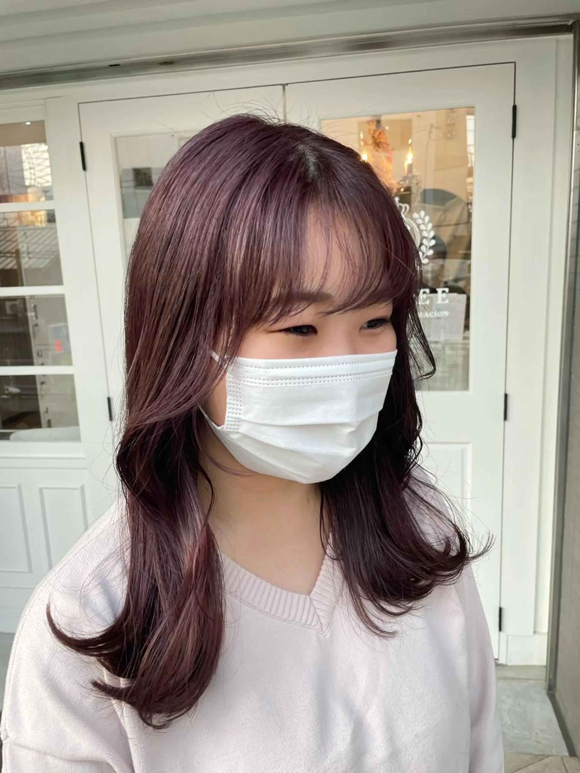 ロング カラー ヘアアレンジ ブリーチ ラベンダーカラー ピンクカラー ピンクラベンダー ヘアカラー トリートメント 酸性縮毛矯正 梅田茶屋町 Juriのヘアスタイル
