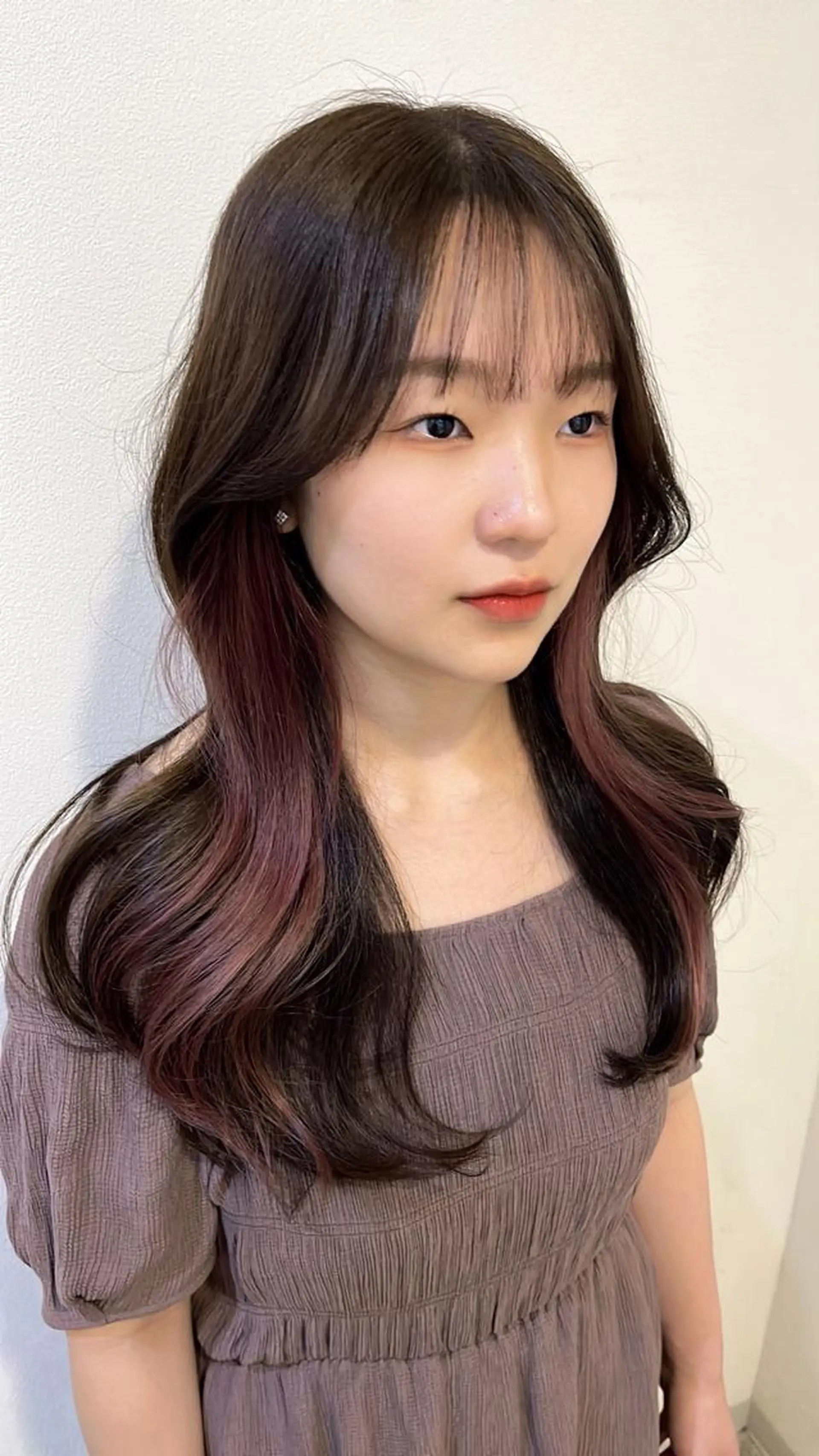 ロング カラー ヘアアレンジ ブラウンカラー ココアブラウン エギョモリ ヨシンモリ 韓国風ヘア カット ヘアカラー トリートメント 韓国×巻ける髪質改善 💍maki💍のヘアスタイル