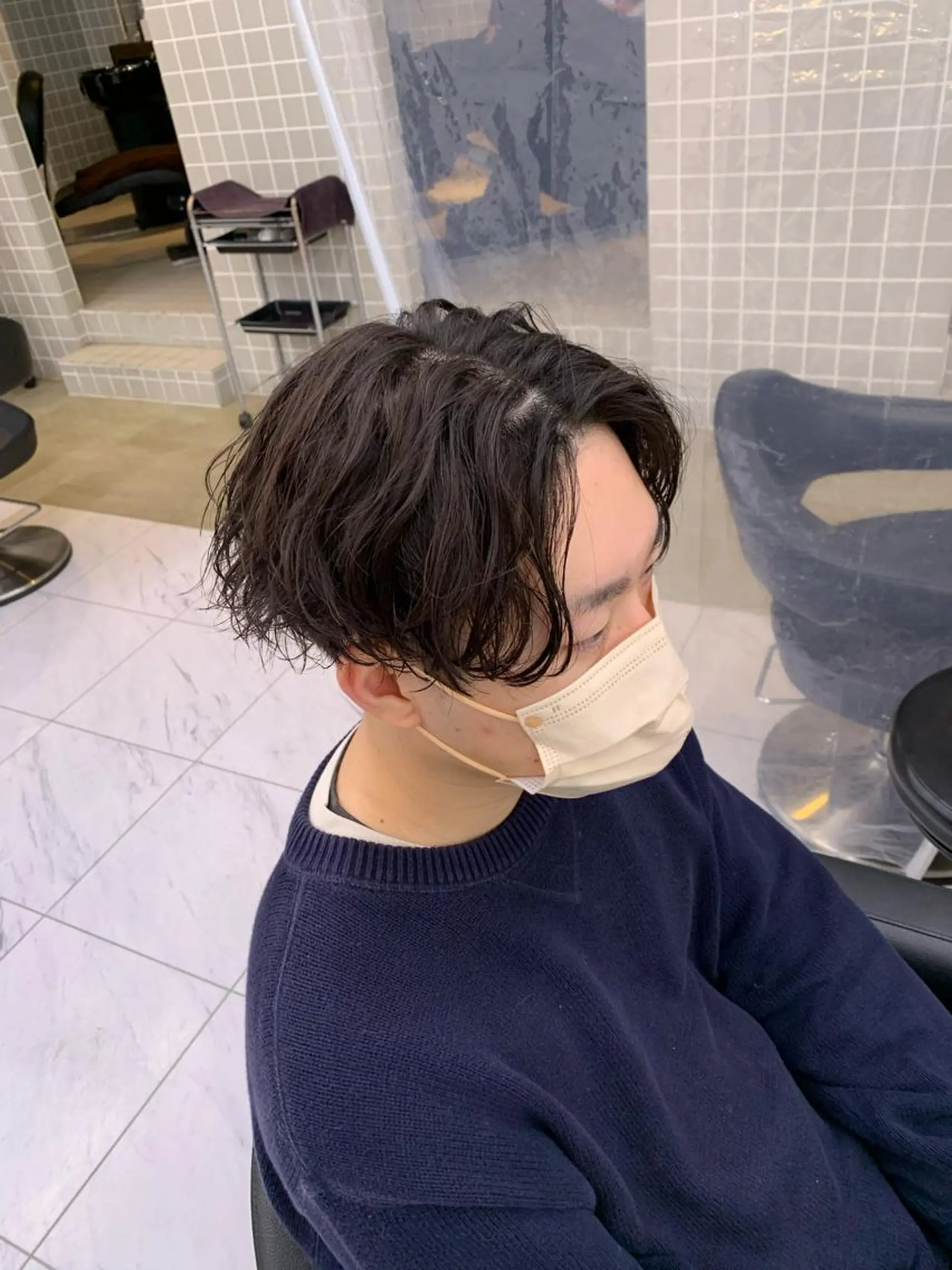 ショート カラー パーマ メンズ メンズパーマ特化 TAIGAのヘアスタイル