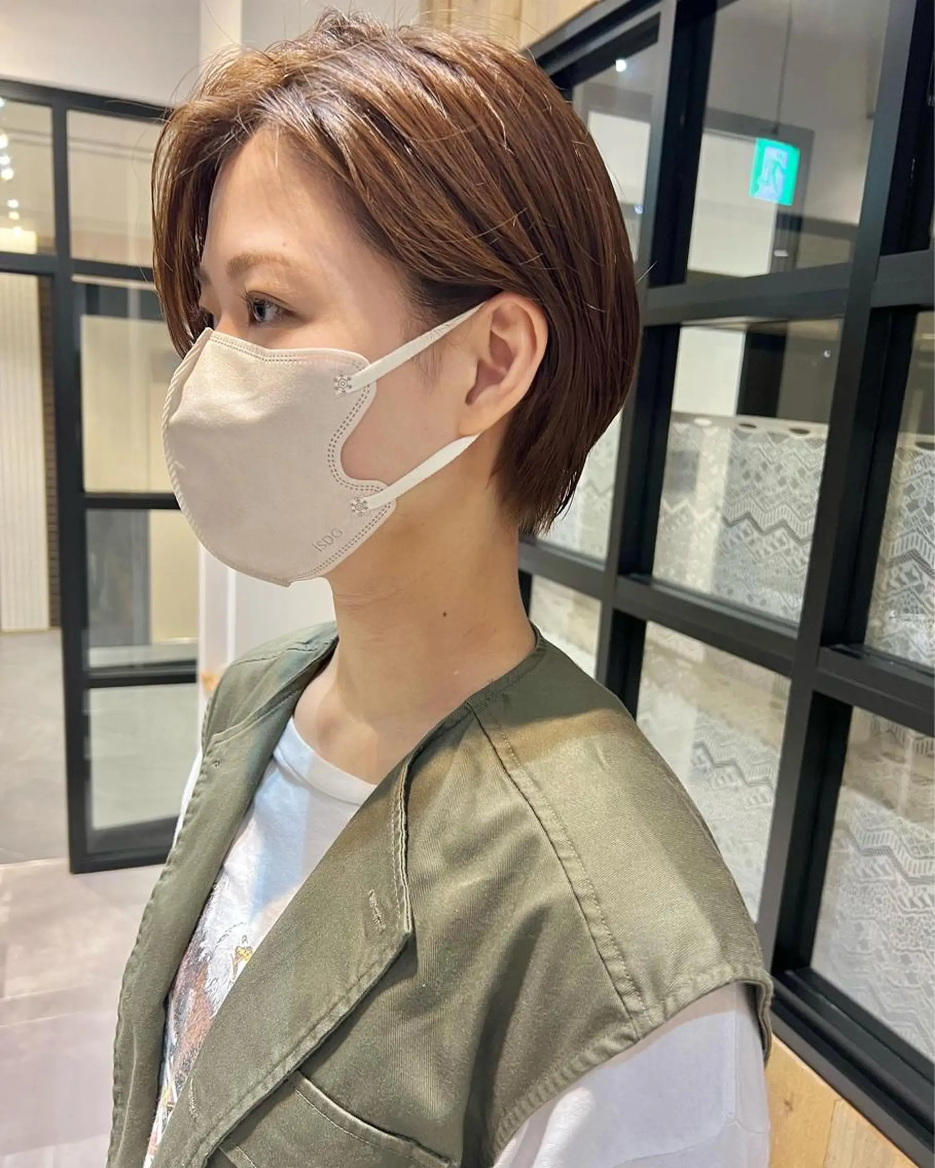 ショート カラー ハンサムショート ベージュカラー ショートヘア しおり/パーマ/ newi町田のヘアスタイル