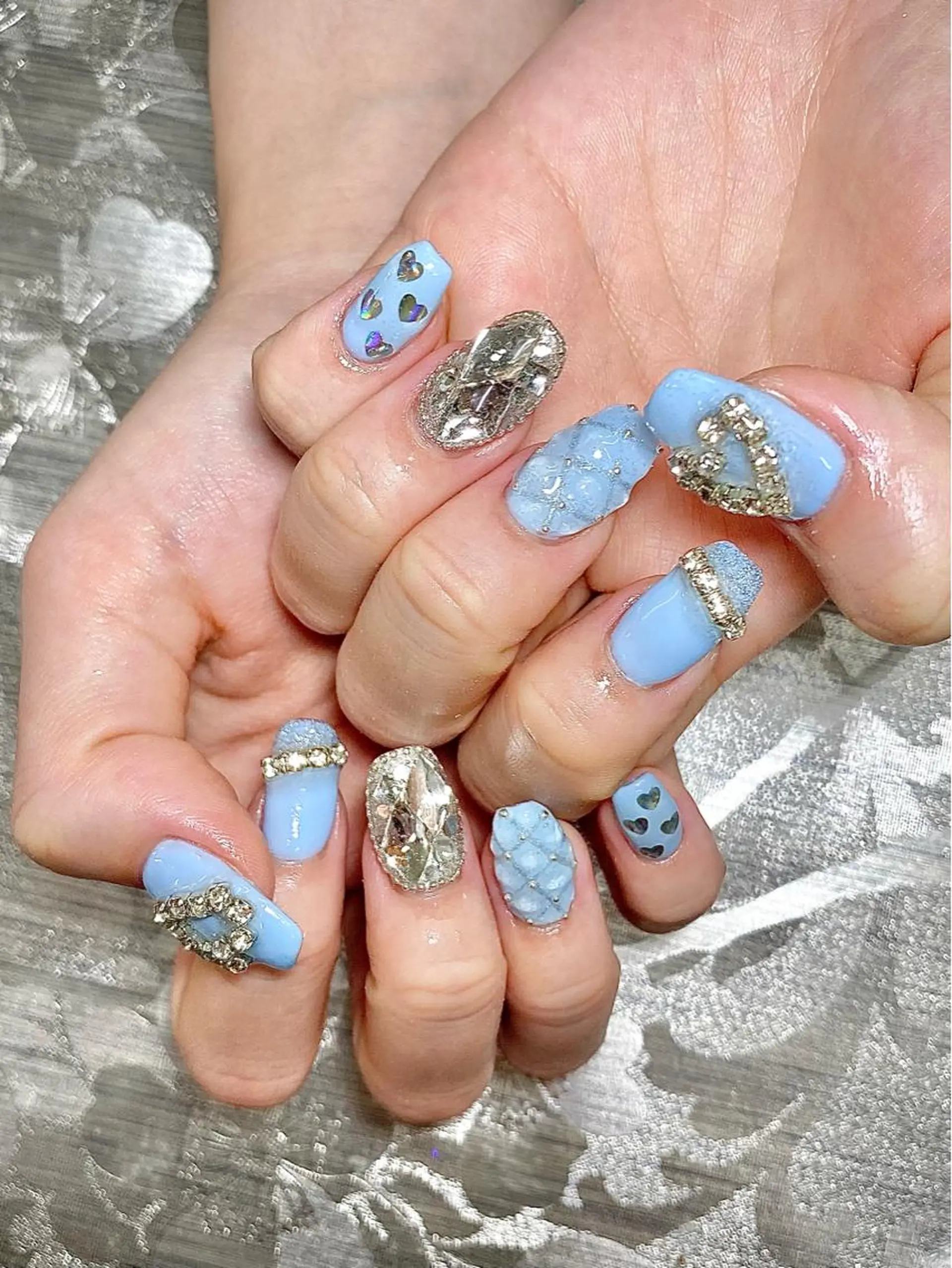 ネイル ハンドネイル I-nailロング /ワンホン/キラキラのネイルデザイン