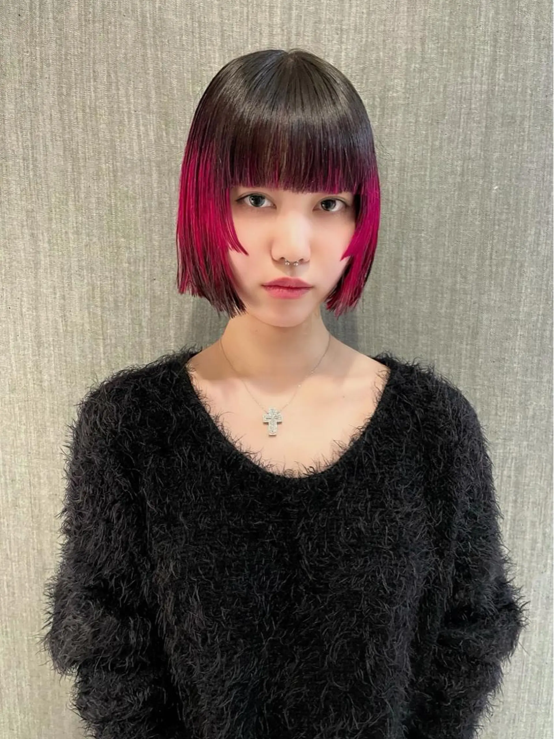 ショート カラー ピンクカラー ボブ カット ヘアカラー トリートメント ブリーチ🪡 ボブ🧶レイヤーのヘアスタイル