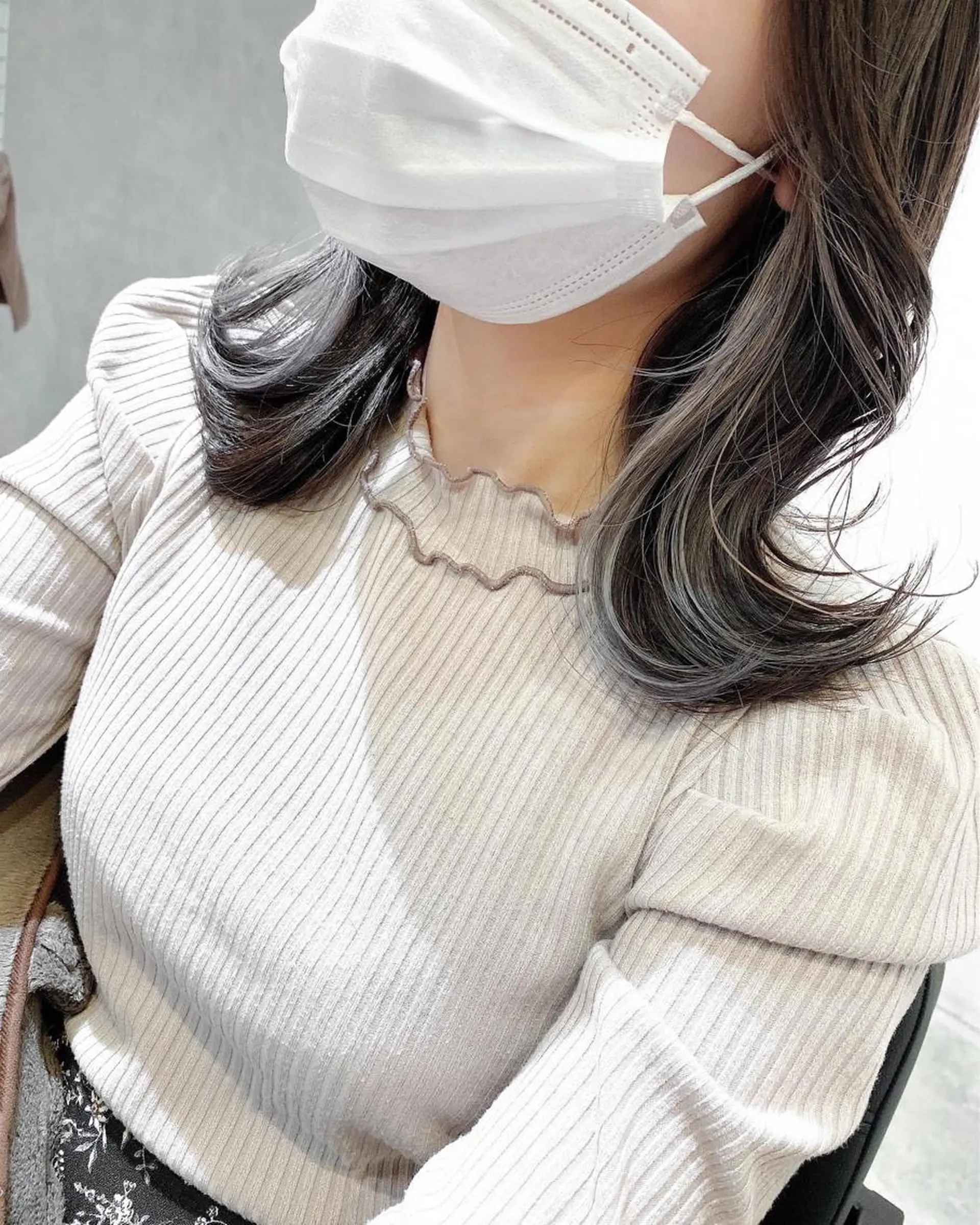 セミロング カラー ブリーチ インナーカラー カット ヘアカラー トリートメント 丹羽 隼人/髪質改善 /韓国ヘア🇰🇷のヘアスタイル