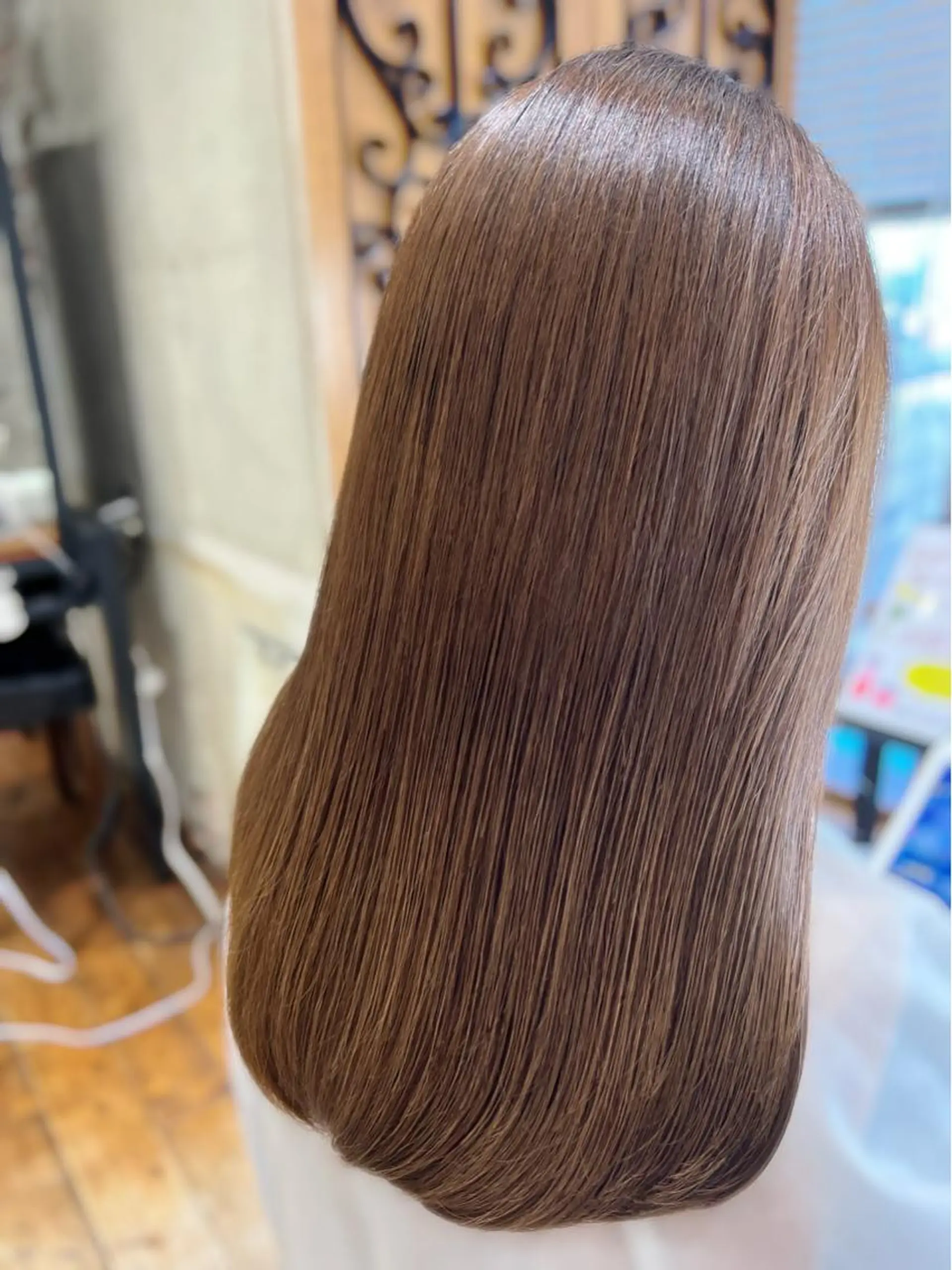 セミロング カラー パーマ 黒髪 ブリーチ ブリーチなしカラー 伸ばしかけ 髪質改善 美髪ヘッドスパ🫧 西山紗奈江💆♀️のヘアスタイル