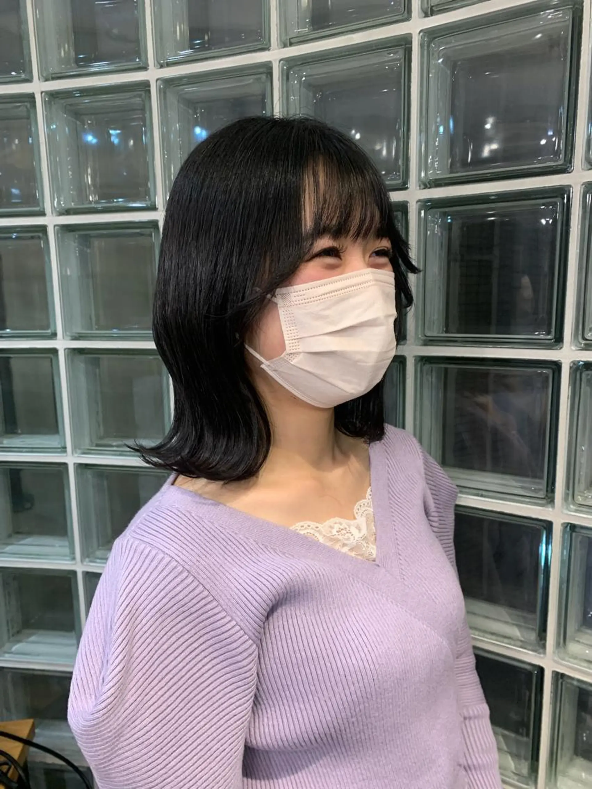 ミディアム 顔周りカット カット クレハ :)のヘアスタイル