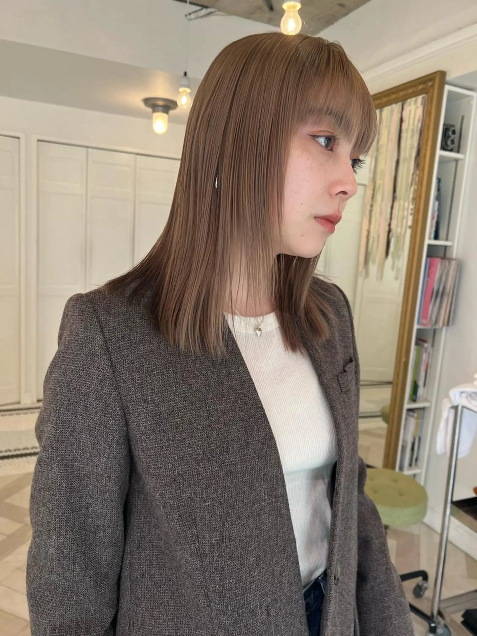 カラー ヘアカラー ブリーチカラー🎀 韓国風/寺門美優のヘアスタイル