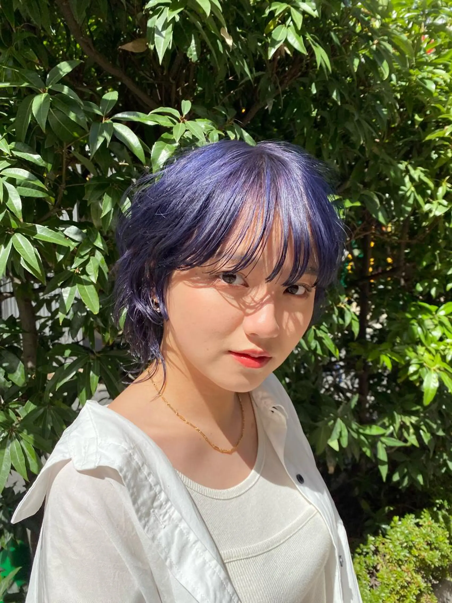 ミディアム カラー ブルーカラー ブルーバイオレット バイオレットカラー 🫧ふじたまゆ🫧 レイヤーカット✂︎のヘアスタイル