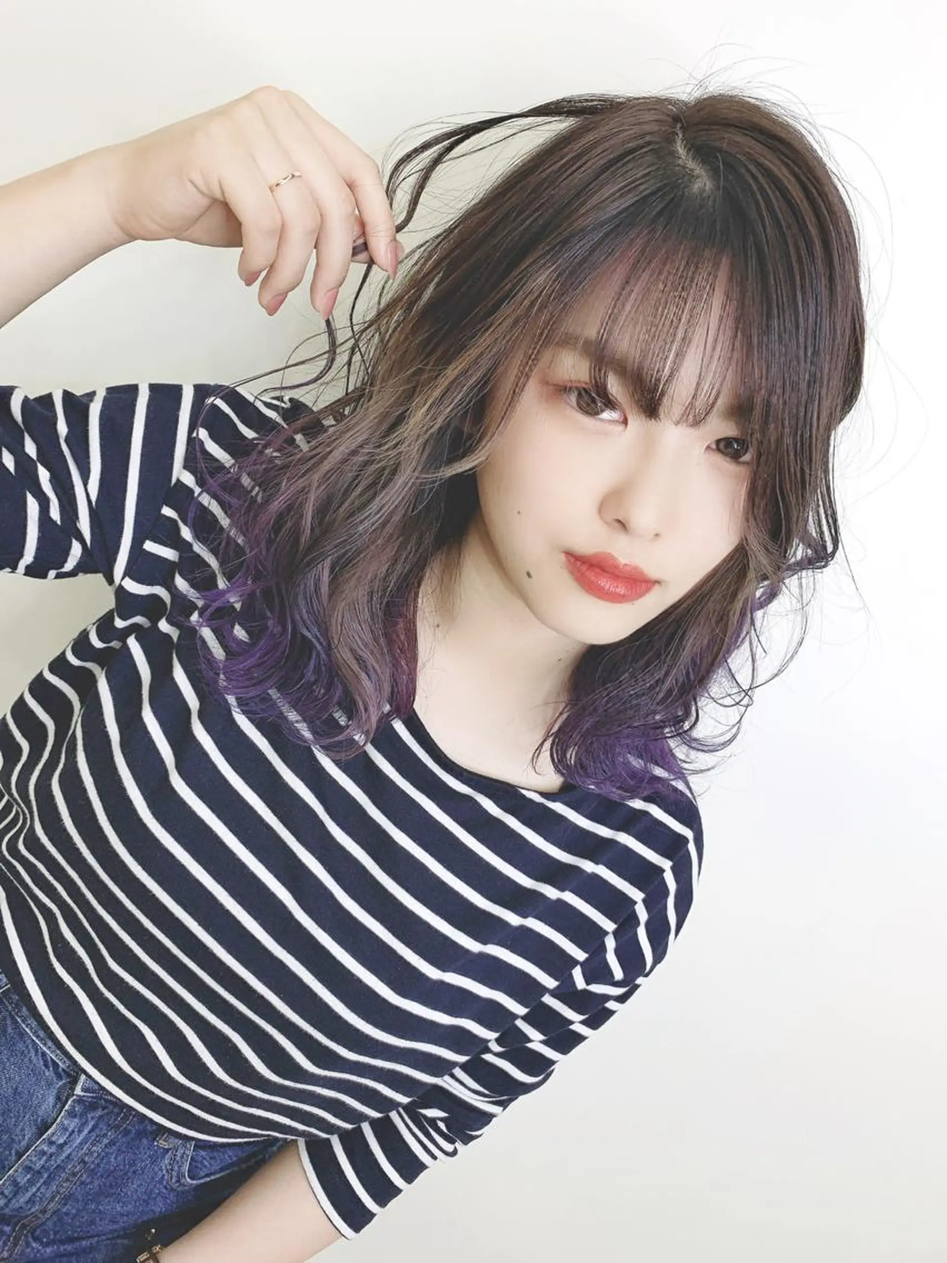 セミロング カラー ヘアアレンジ メンズ 🤍❄️水田 美雪❄️🤍のマツエク・マツパデザイン