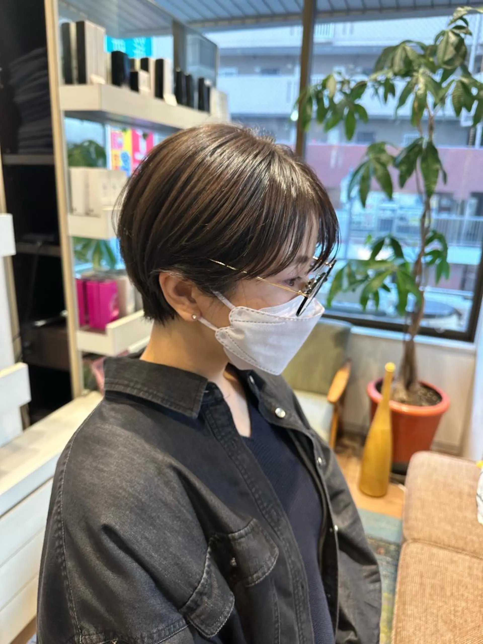 ショート カラー 丸みショート ショートヘア カット 縮毛矯正 ハマベ イクト FLORENのヘアスタイル