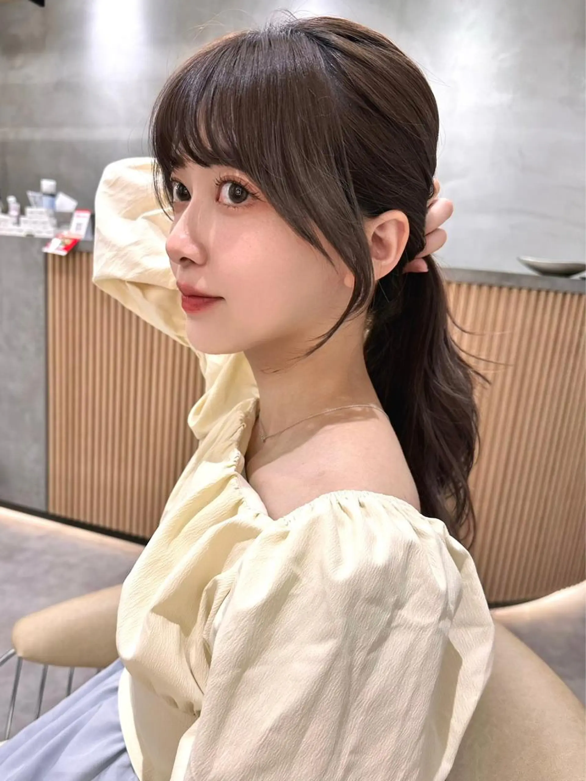 ロング カラー ヘアアレンジ アッシュ 黒髪 ブリーチ ブルーカラー ブルーブラック 🔶似合わせセンター パート/ヤス🔶のヘアスタイル