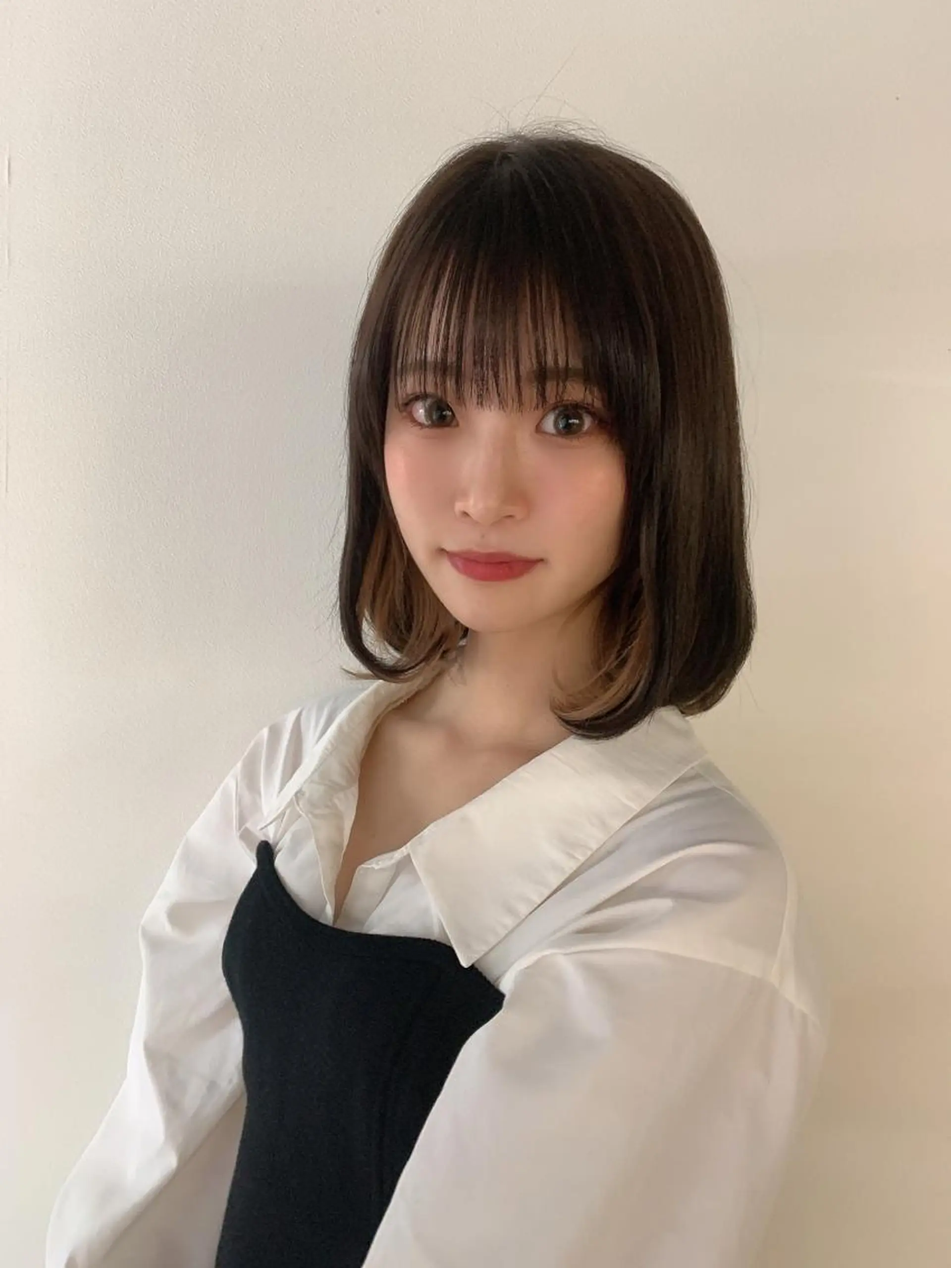 ミディアム カット ヘアカラー なりたいが叶う ながしまじゅんきのヘアスタイル