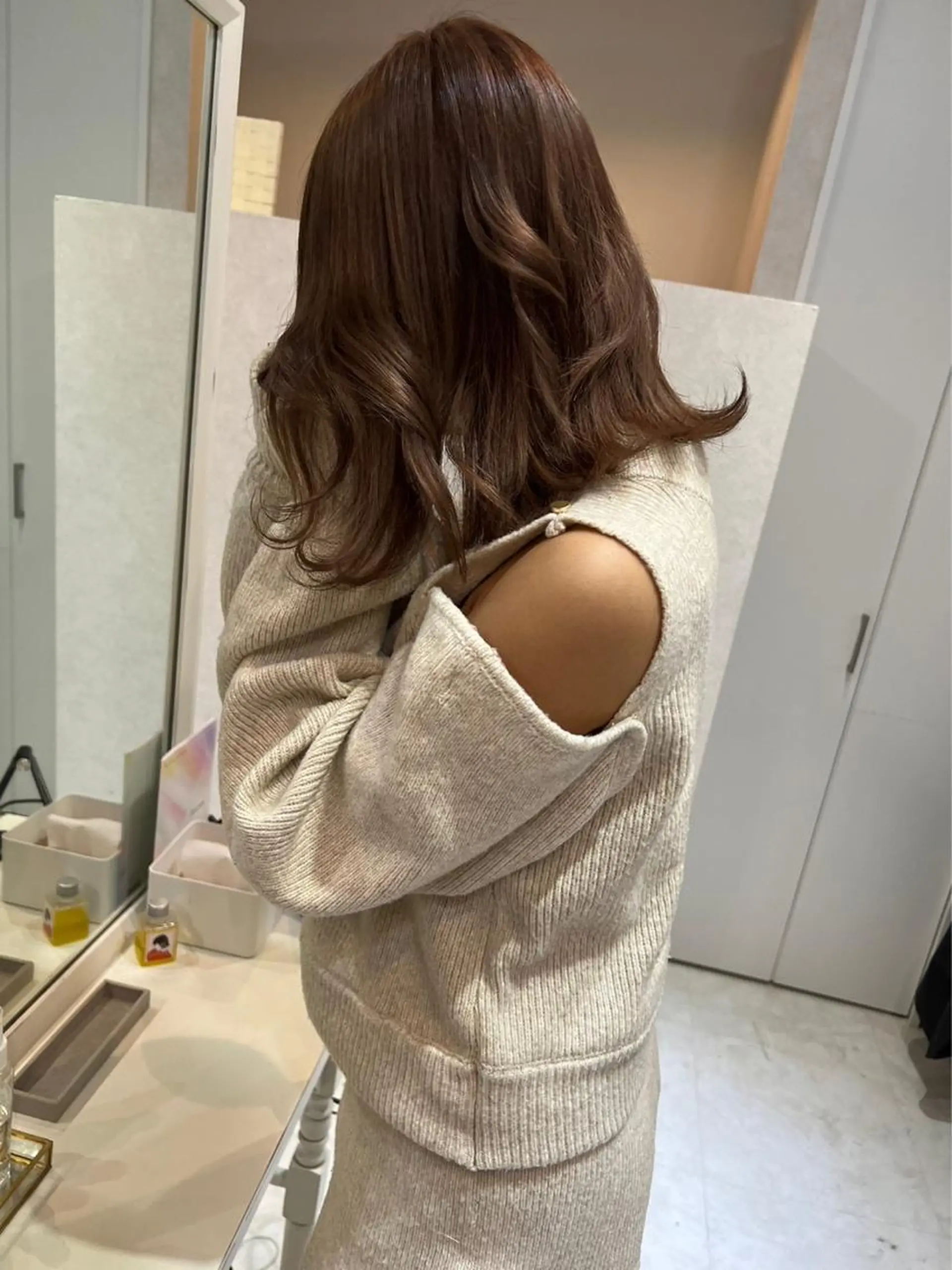 ミディアム カラー ヘアアレンジ 赤みゼロカラー 藤並純のヘアスタイル