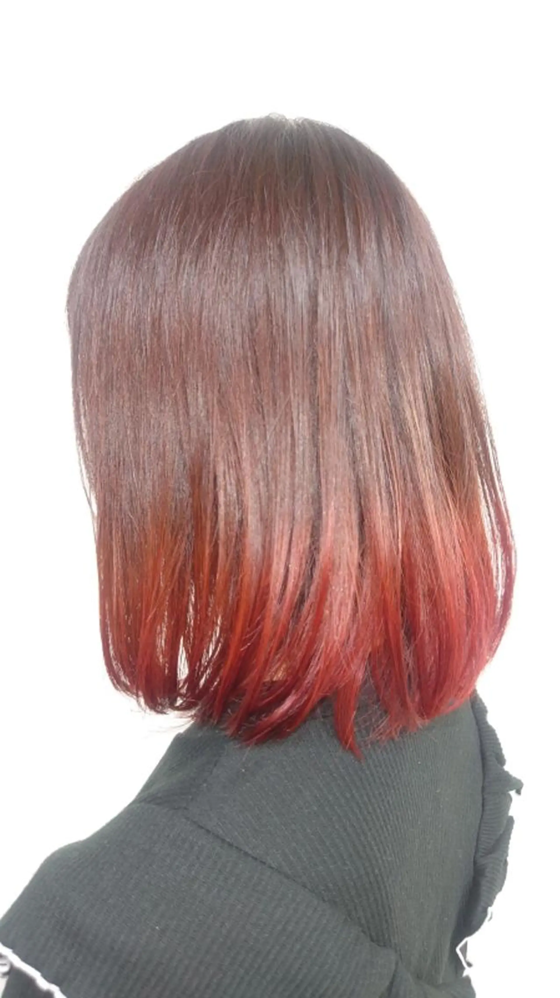 ミディアム カラー ハイライトカラー レッドカラー ハイライト 山田 賢二のヘアスタイル