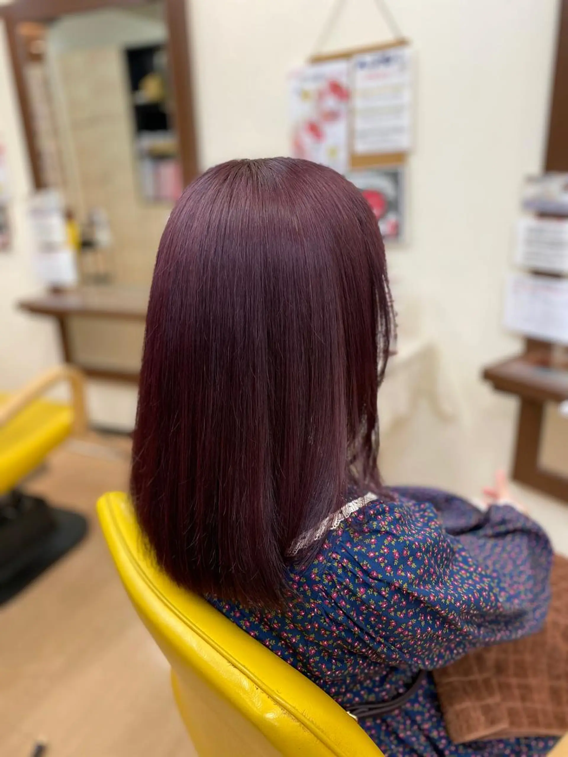 セミロング カラー ブリーチ ブリーチなしカラー バイオレットカラー 寺澤 🌈祐のヘアスタイル