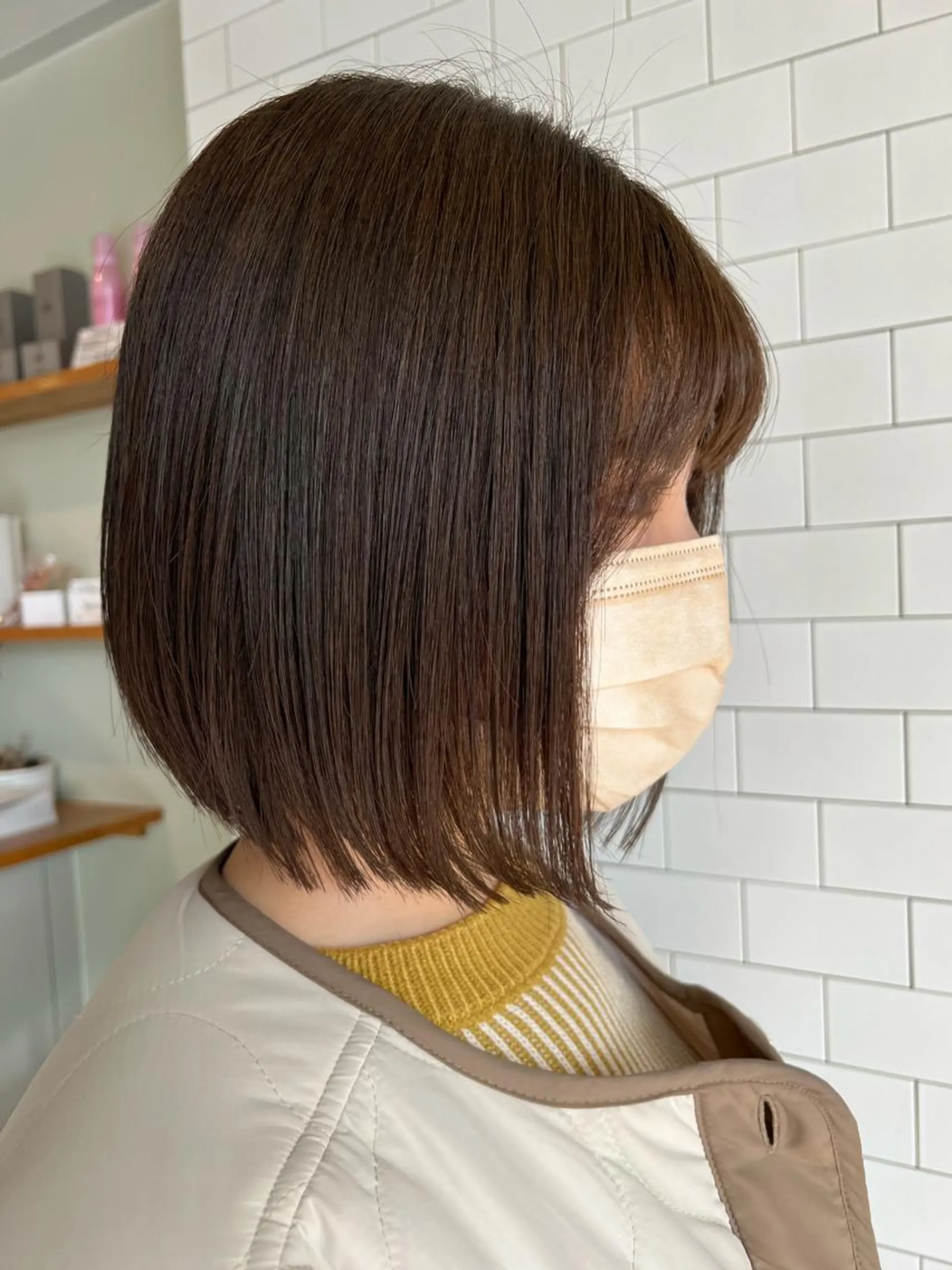 ミディアム ぱつボブ/ ショート/YUKIのヘアスタイル
