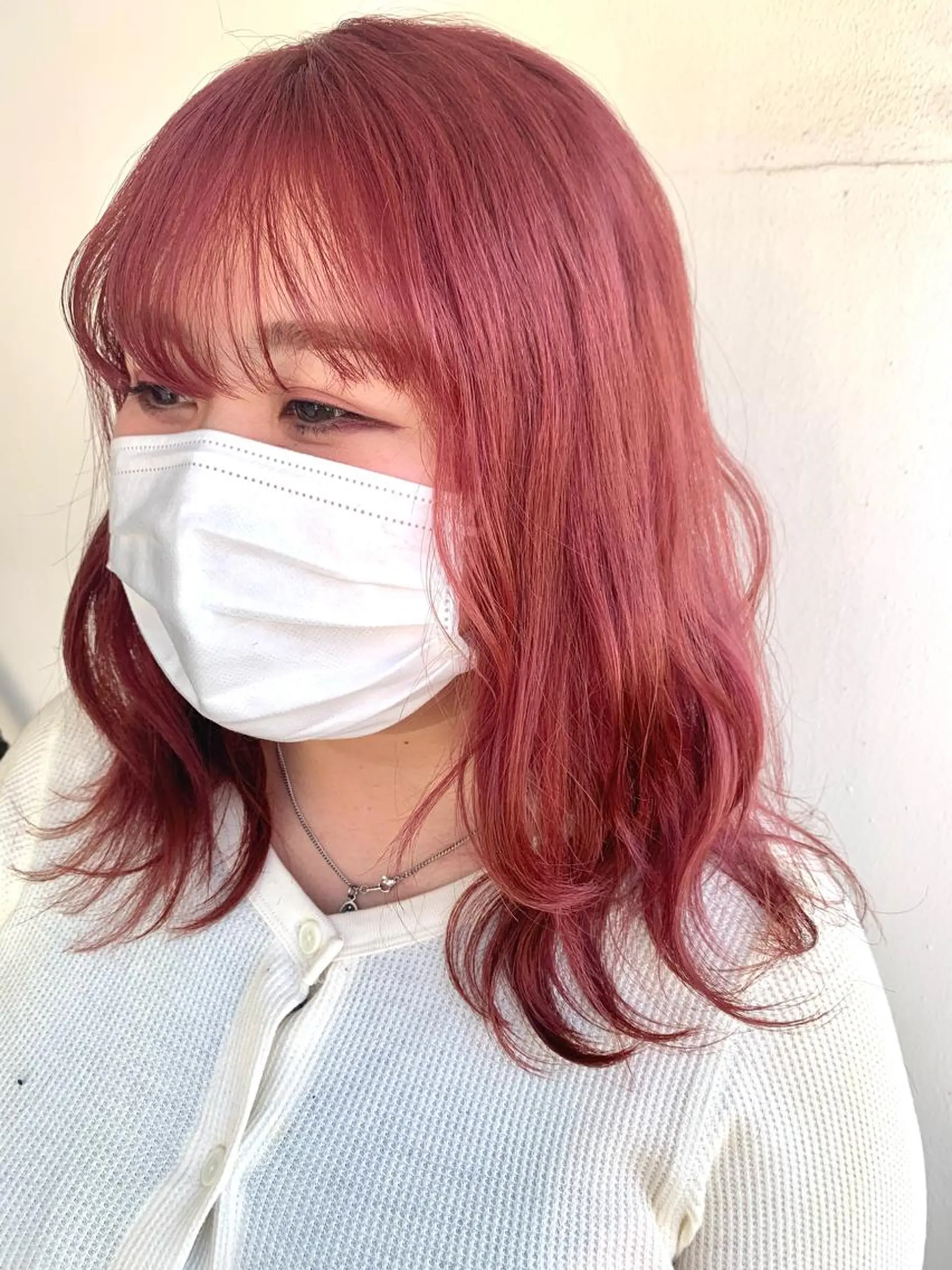 セミロング カラー ピンクカラー Emma ecole所属・Emma ecole /栄/RIOのヘアスタイル