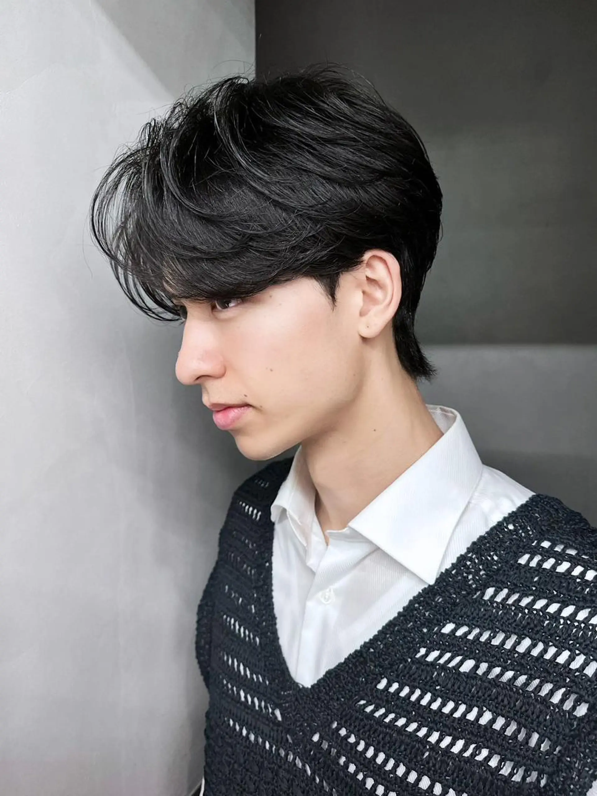 カラー ショート アッシュ アッシュブラック 黒髪 カット ITbyALBUM 中野店のヘアスタイル