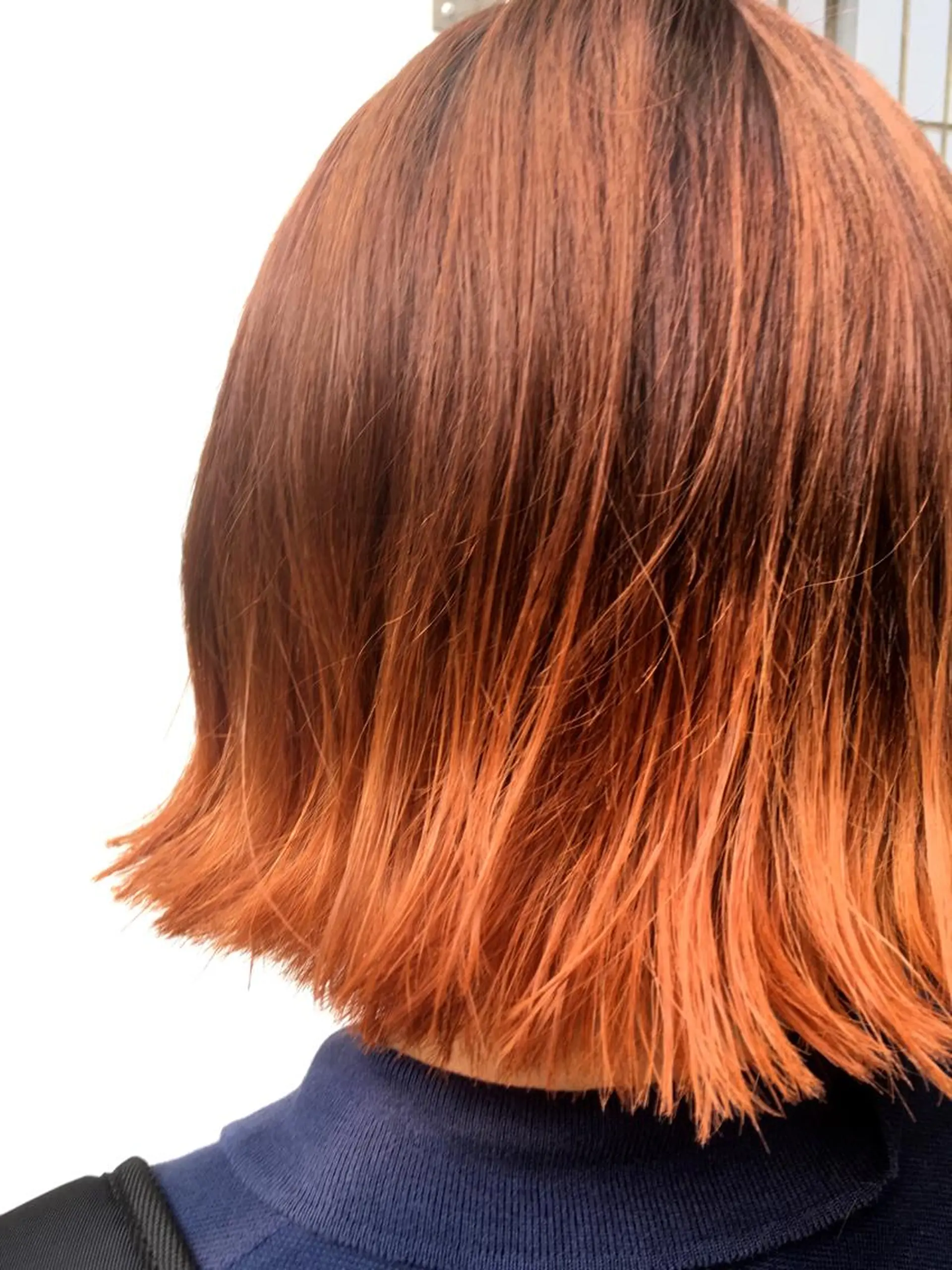 ミディアム カラー ダブルカラー オレンジ 安永 涼のヘアスタイル