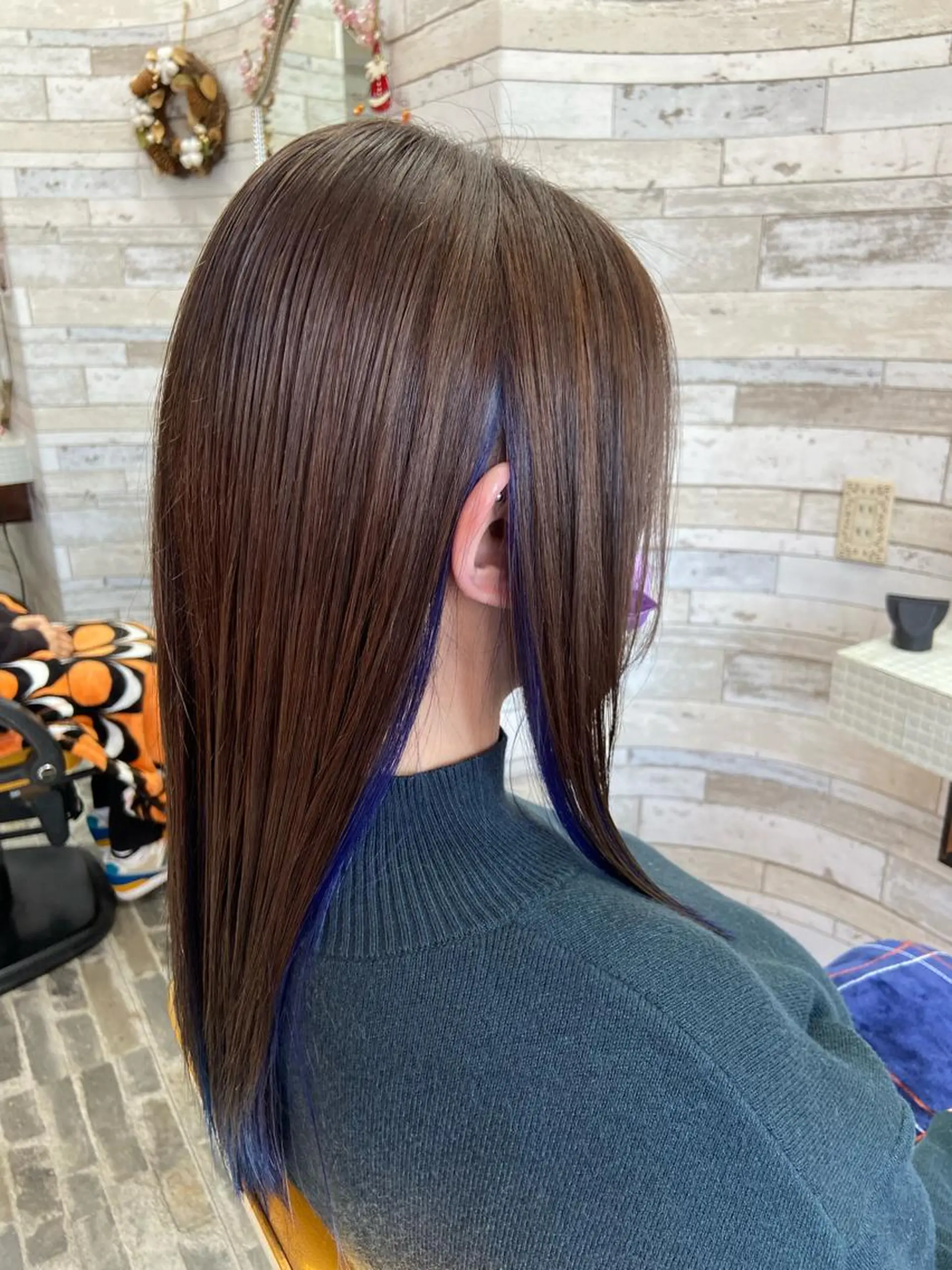 ロング カラー ブルーカラー カット ヘアカラー トリートメント 大坪 拓斗のヘアスタイル