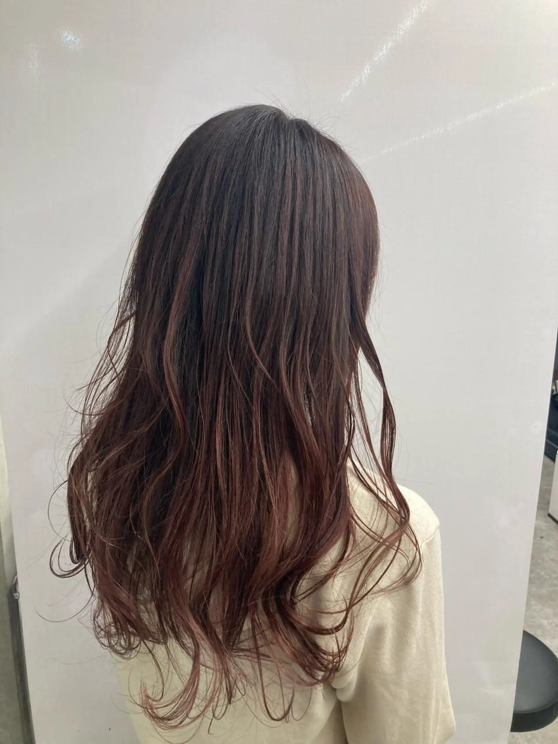 ロング カラー レッドカラー ヘアカラー トリートメント ブリーチ&似合せボブ 田中寛十のヘアスタイル