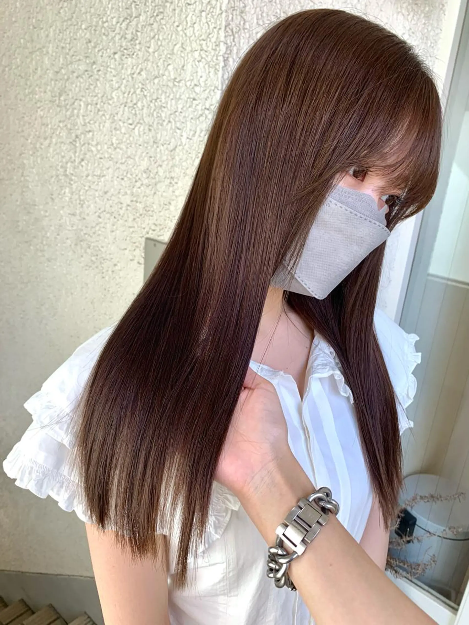 ロング カラー ブラウンカラー チョコレートブラウン 髪質改善 トリートメント レイヤー/透明感 カラー/Tamakiのヘアスタイル