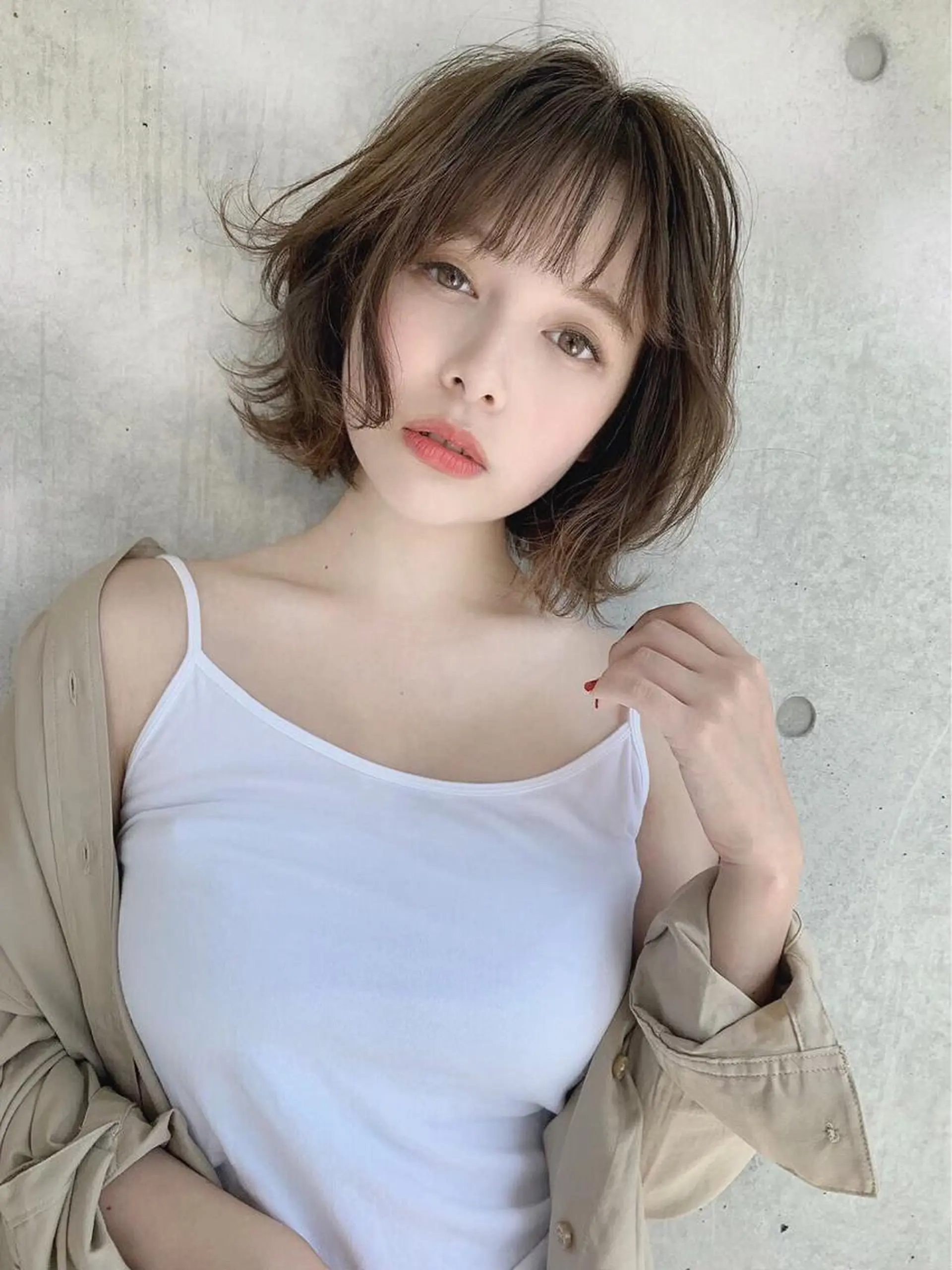 ショート カラー ヘアアレンジ カット ヘアカラー トリートメント ヘッドスパ ヘアセット 🥞ベージュ系カラー 【すずきりほ】🥞のヘアスタイル